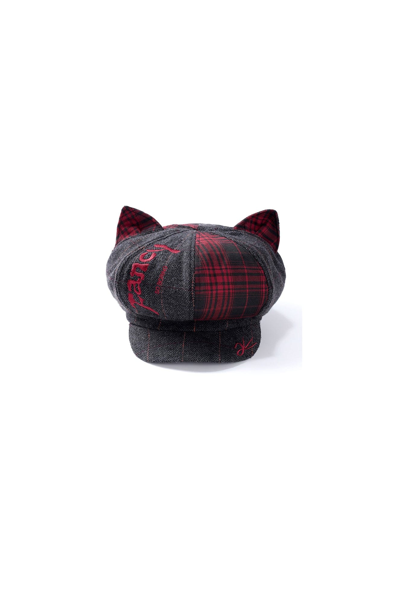 EMOHA Plaid Panel Kitty Newsboy Hat