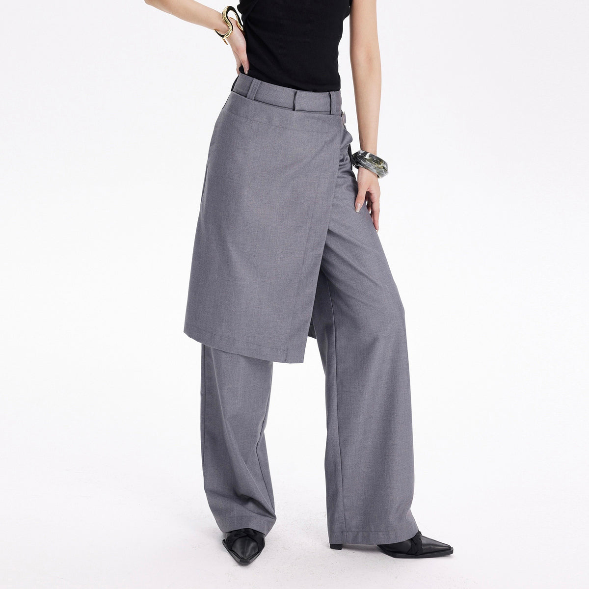 TINY IN STUDIO Layered Culottes Tailored Pants