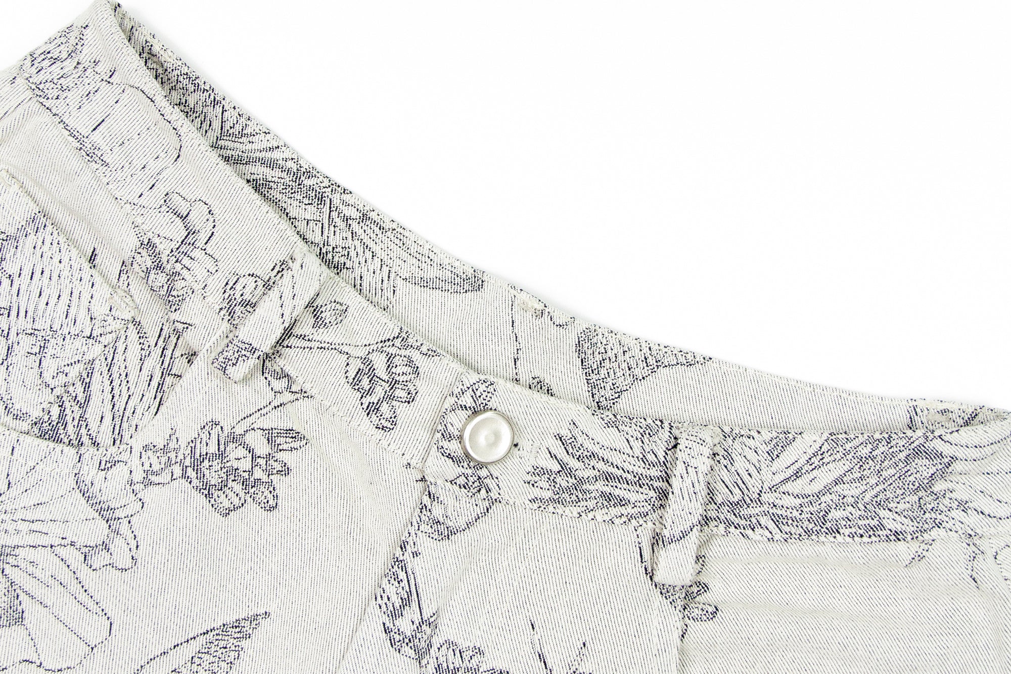 OINIMI Full-Print Botanical Sketch Wide-Leg Jeans