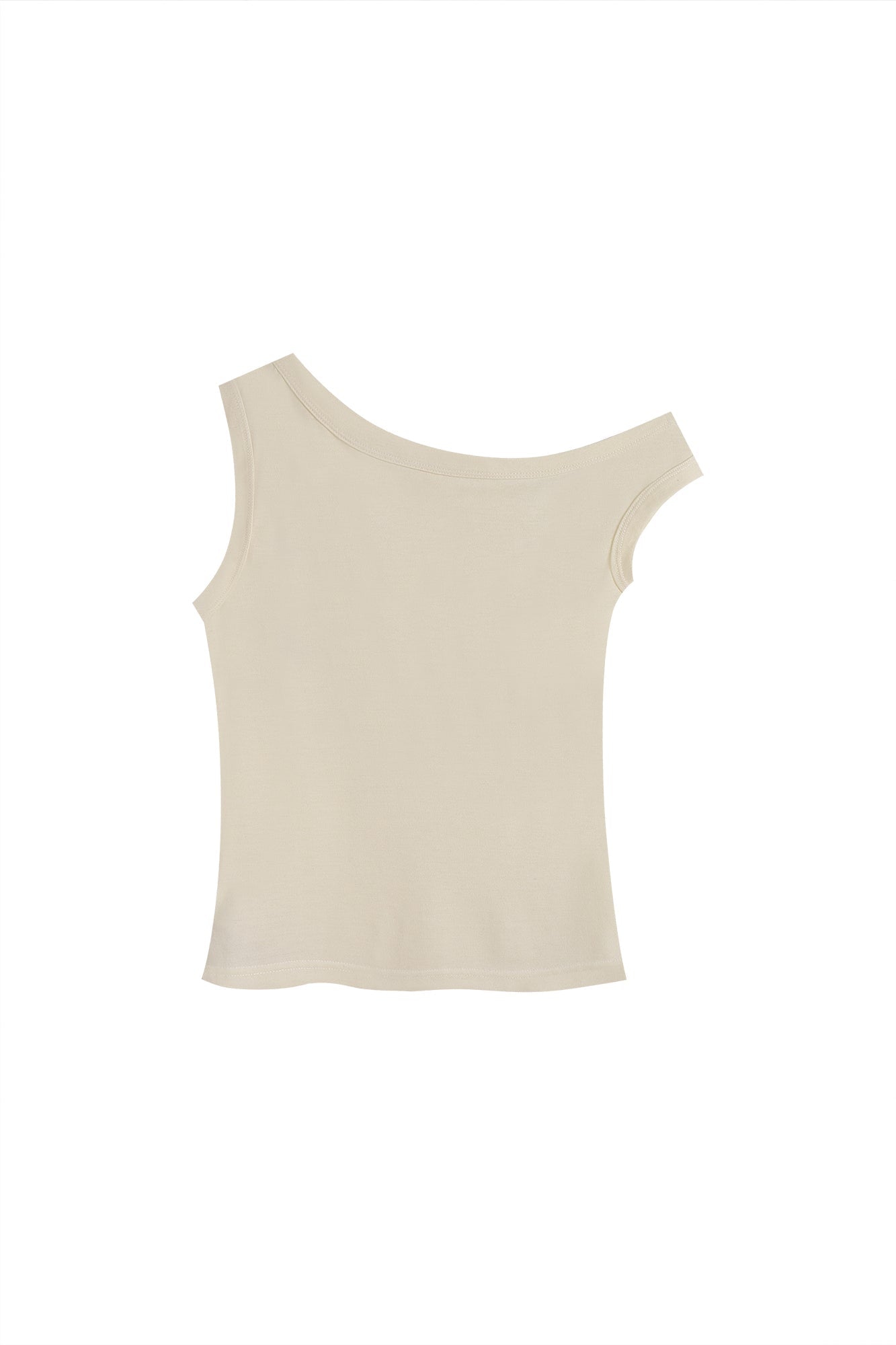 FAYCHUI Asymmetrical Pearl Studded Tank Top