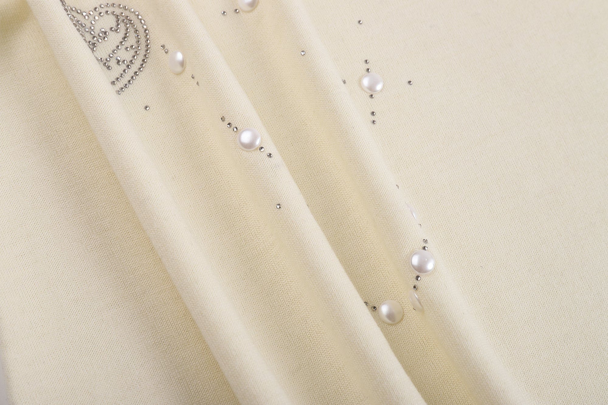 FAYCHUI Asymmetrical Pearl Studded Tank Top