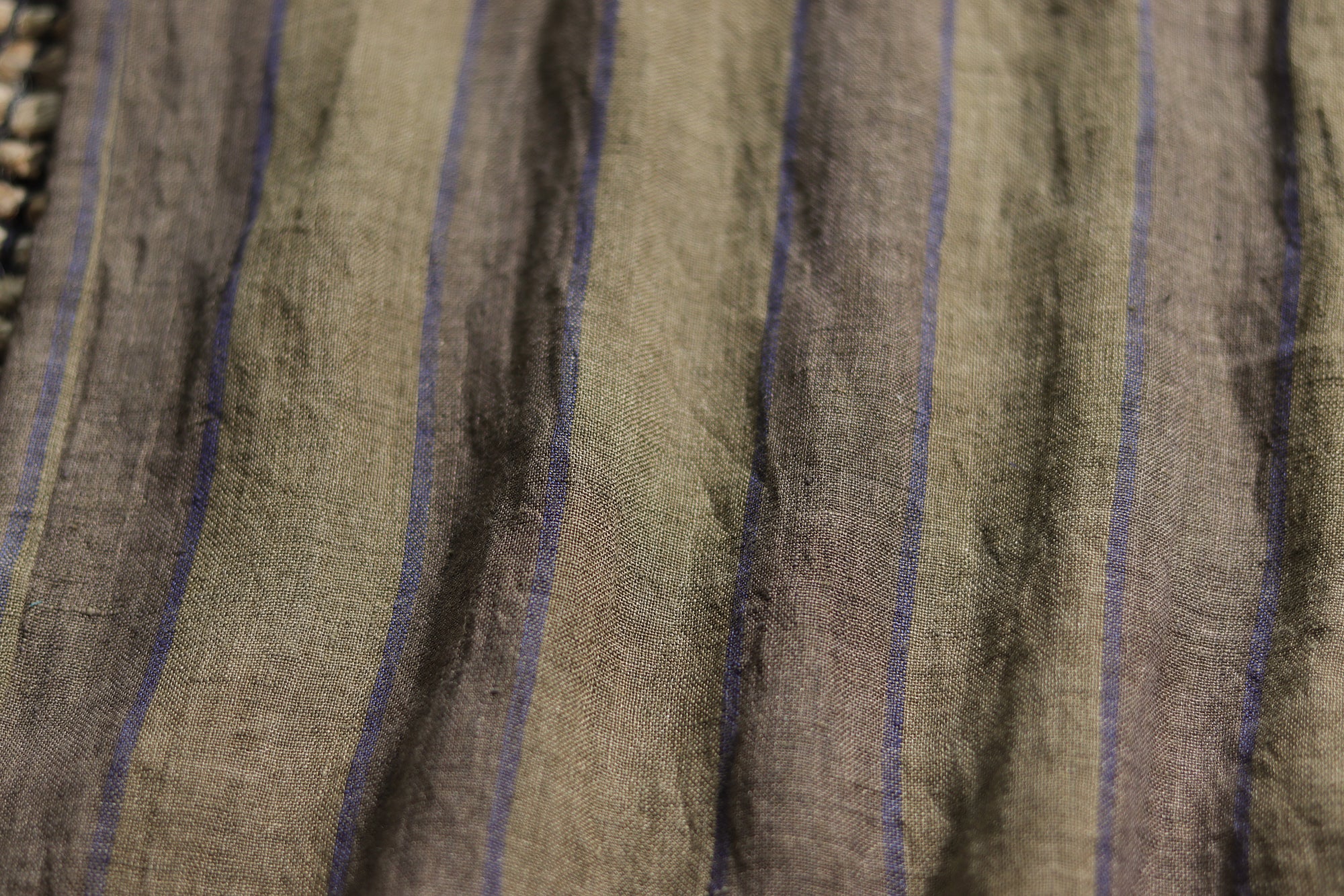 INCH LIM Striped Raw-Edge Drawstring Wide-Leg Pants