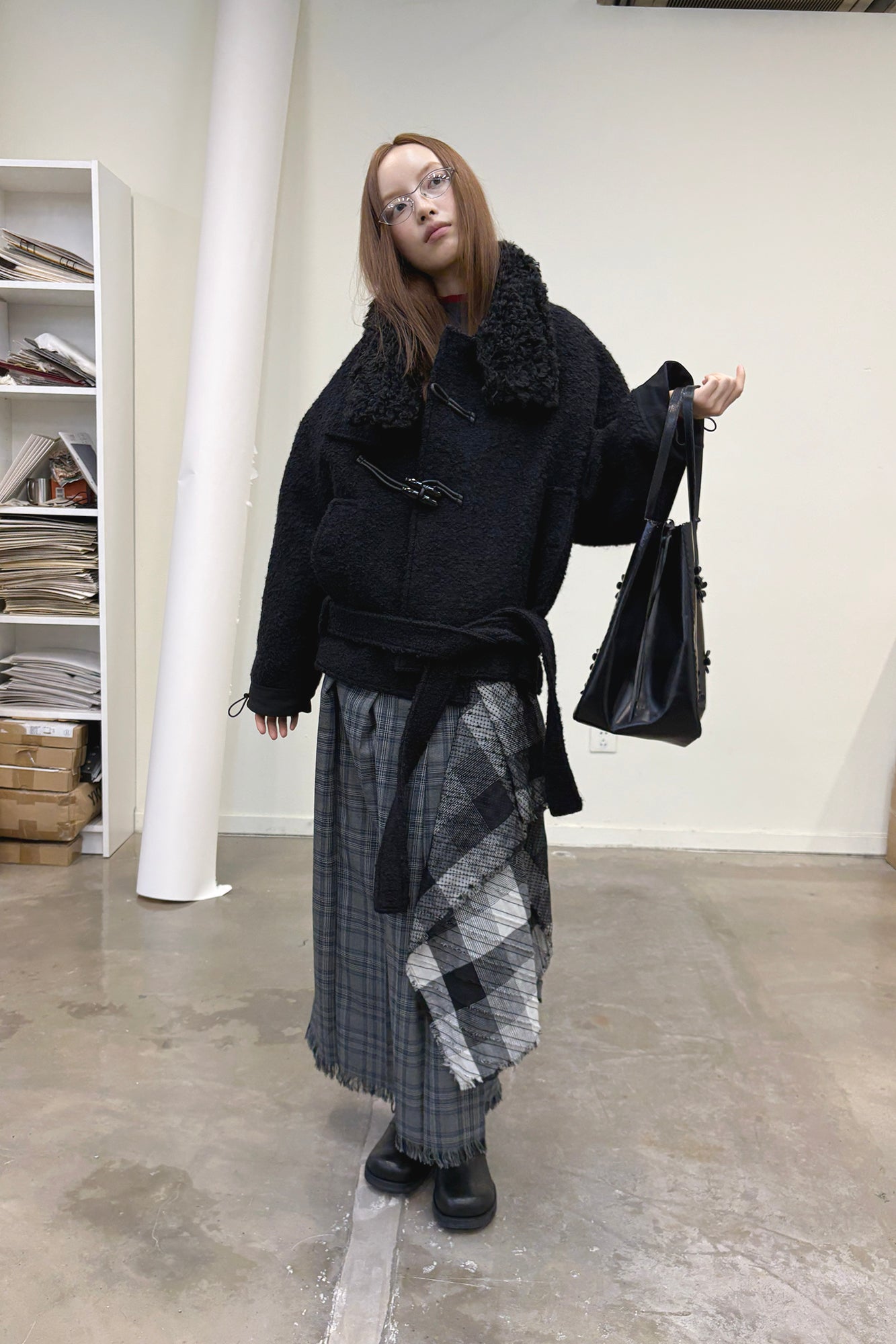 NEVERSEEZ Toggle Belted Wool-Blend Jacket
