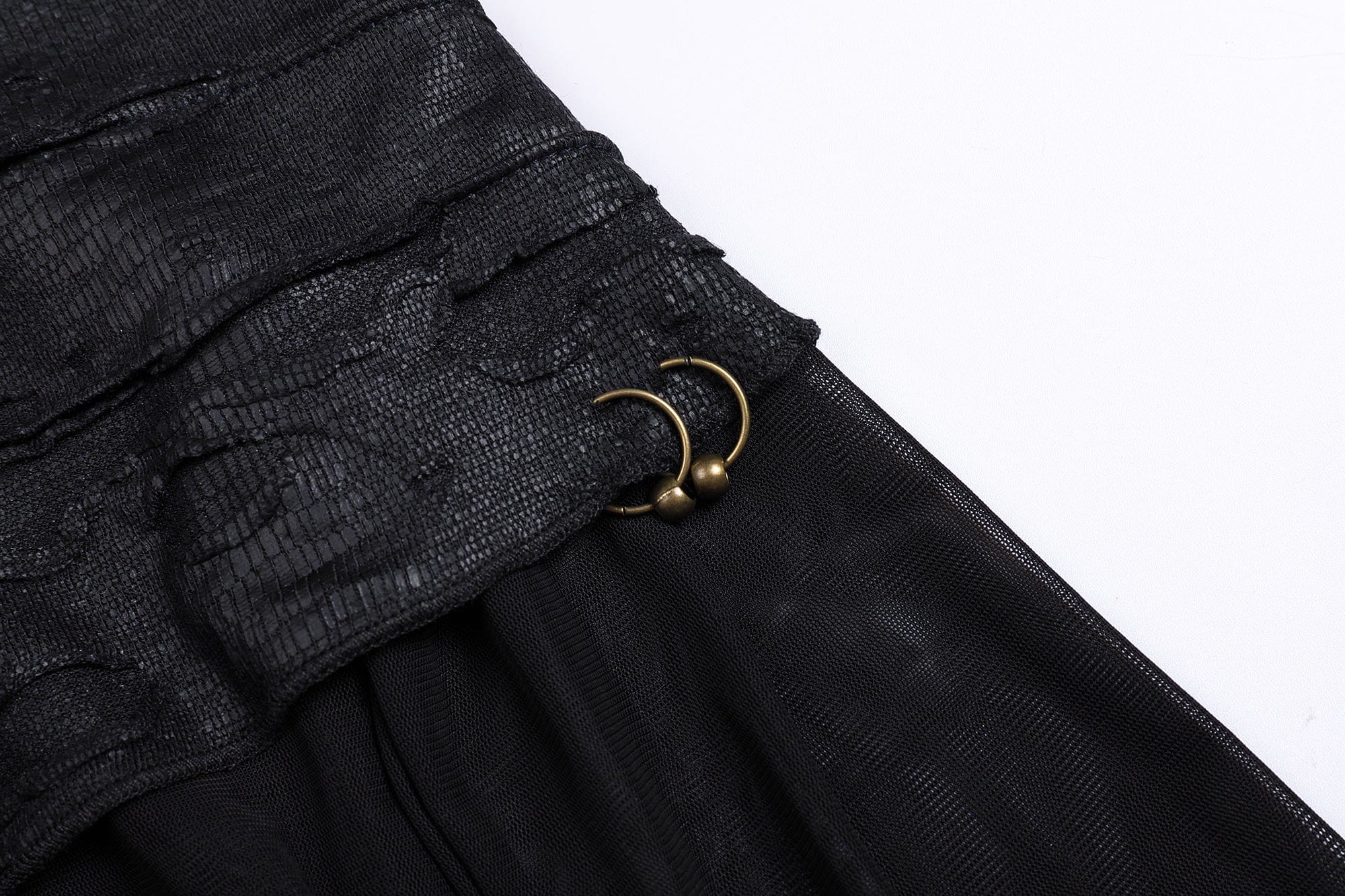 FAYCHUI Sheer Ruched Off-Shoulder Long Sleeve Top