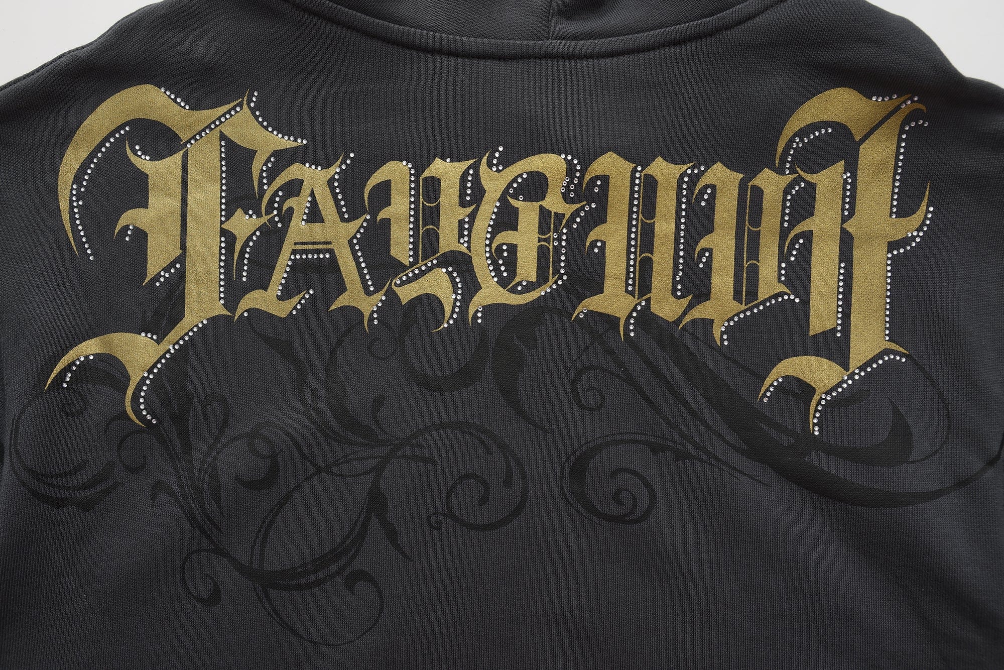 FAYCHUI Baroque Gold Foil Graphic Zip Hoodie
