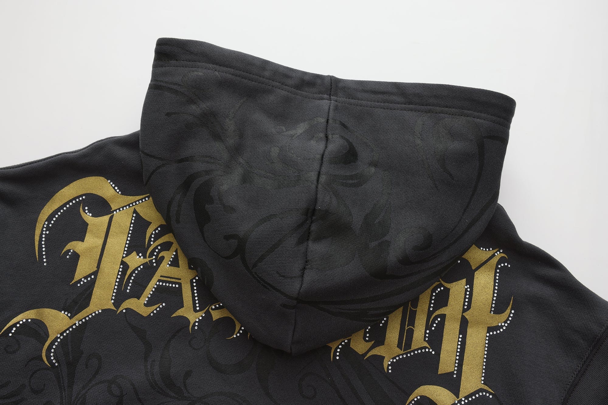 FAYCHUI Baroque Gold Foil Graphic Zip Hoodie