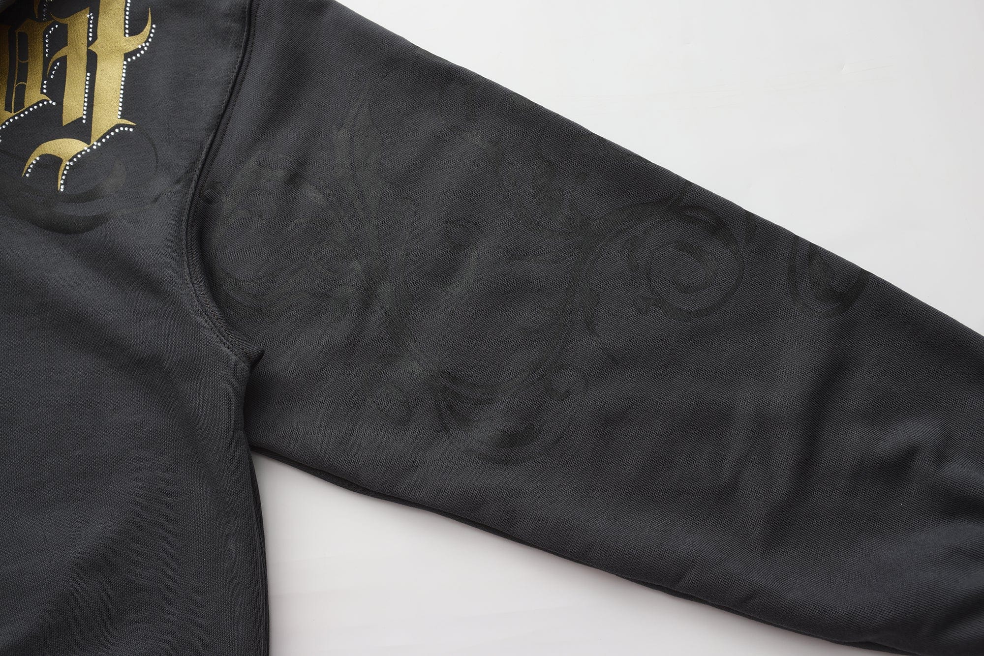 FAYCHUI Baroque Gold Foil Graphic Zip Hoodie