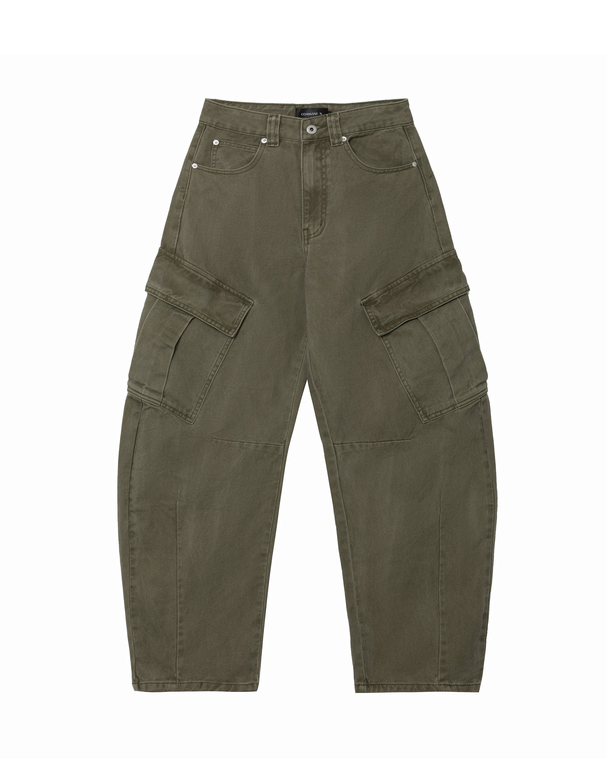 COMMAND N Retro Washed Curved-Leg Cargo Pants