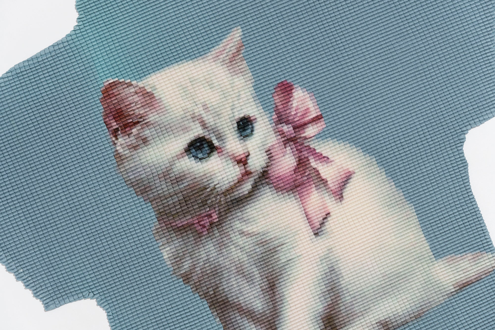 MOF Bow Kitten Graphic Pleated T-Shirt