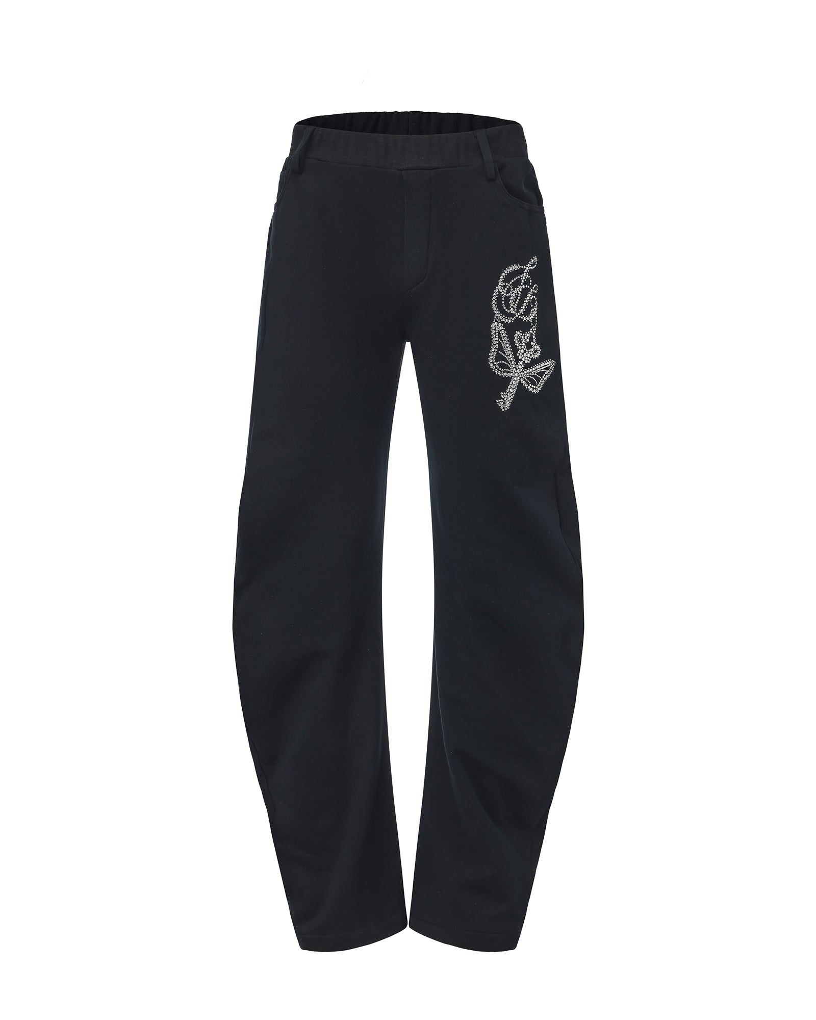 FAYCHUI Diamond Floral Embellished Oversized Sweatpants