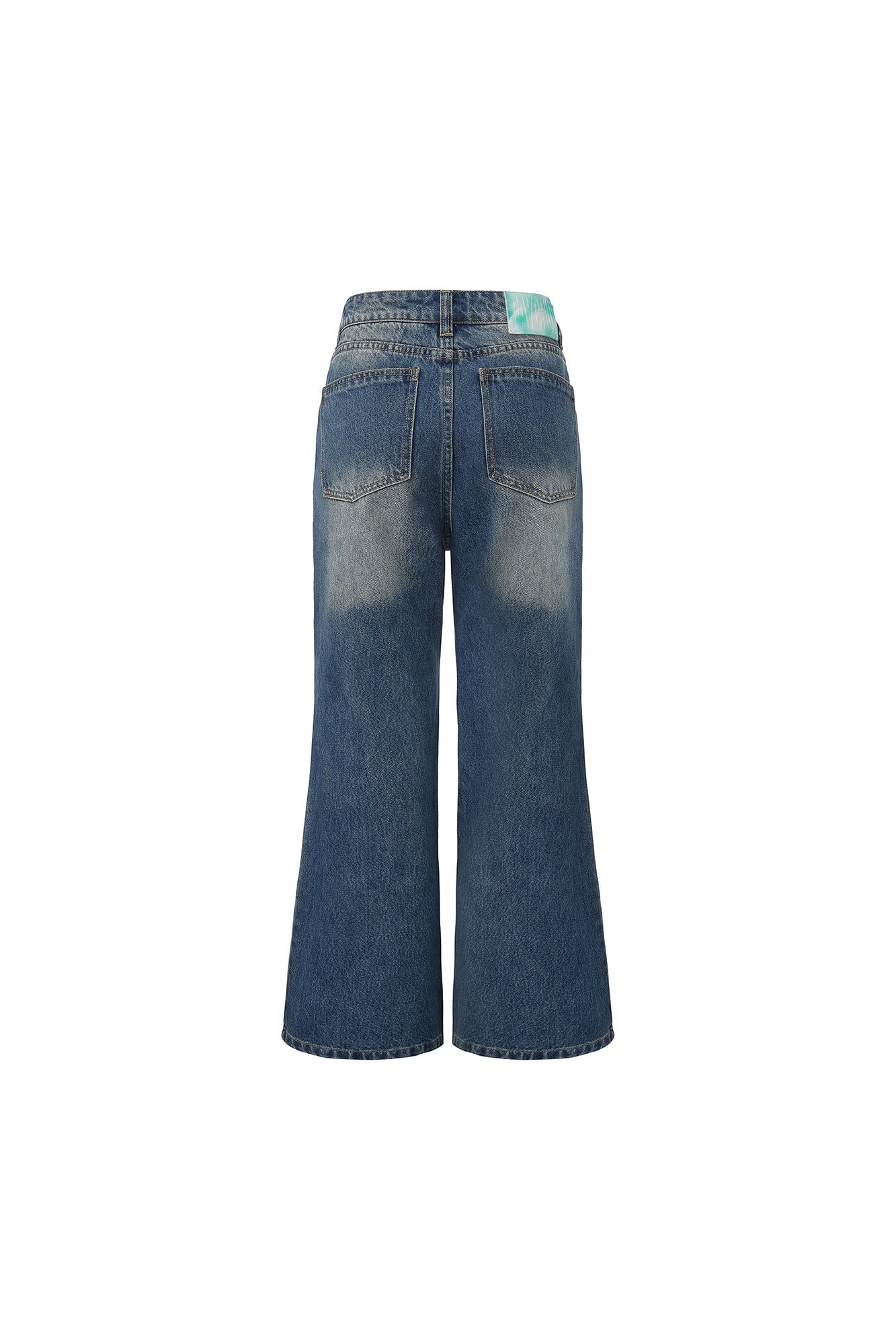 FAYCHUI Washed Diamond Paneled Jeans
