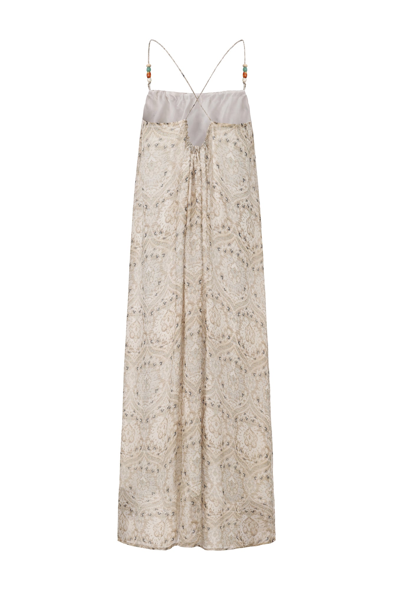 VERSION9 Beaded Strap Ruched Maxi Dress