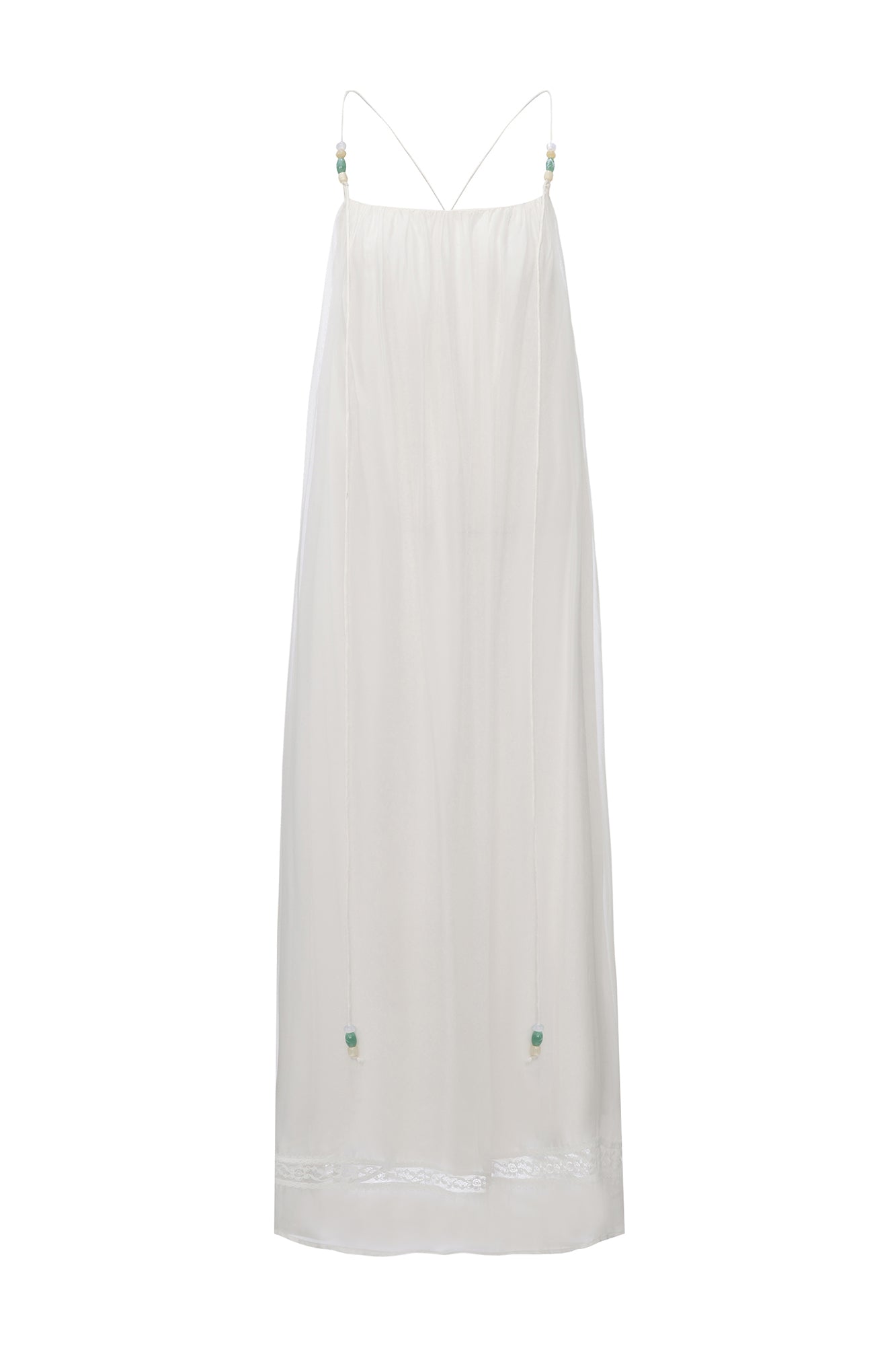 VERSION9 Beaded Strap Ruched Maxi Dress