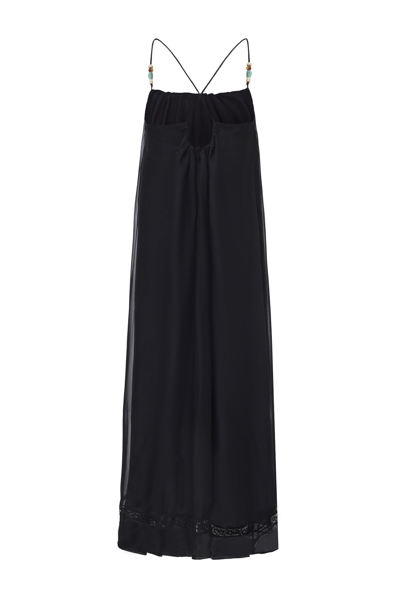VERSION9 Beaded Strap Ruched Maxi Dress
