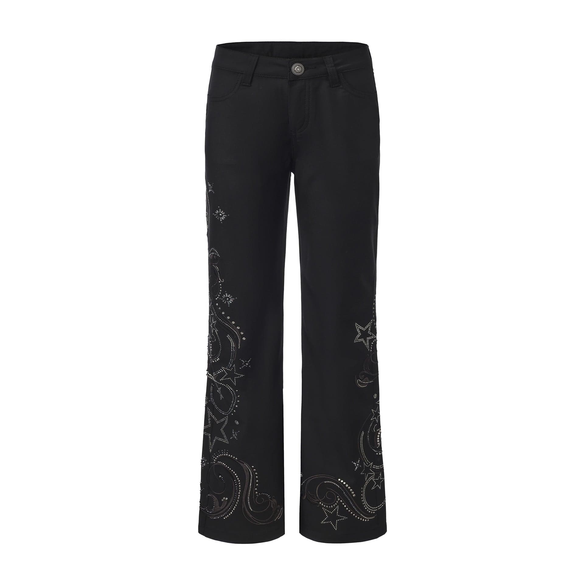 FAYCHUI Diamond Studded Flared Pants