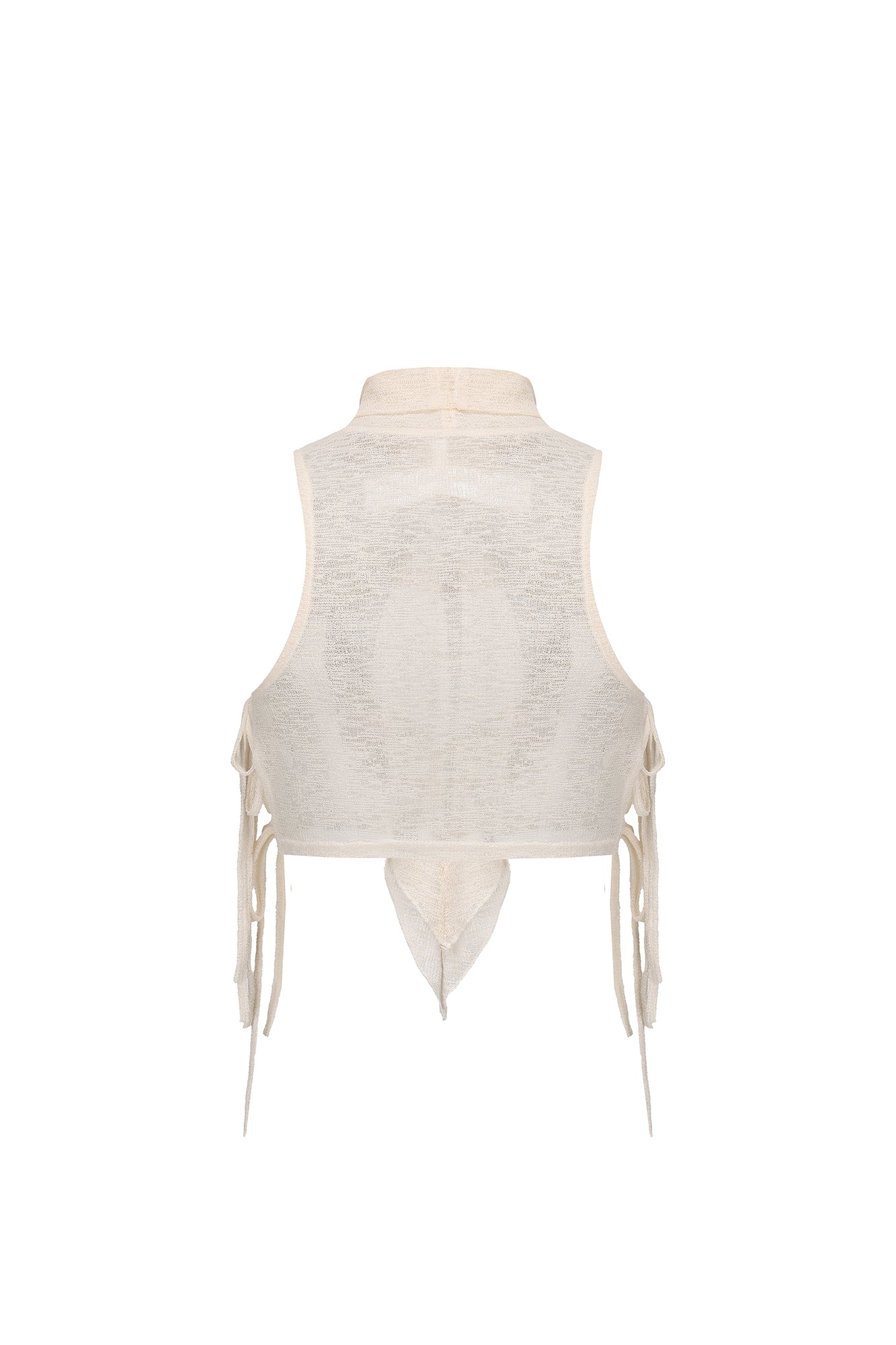FAYCHUI Sheer Heart Cut-Out Side-Tie Tank Top