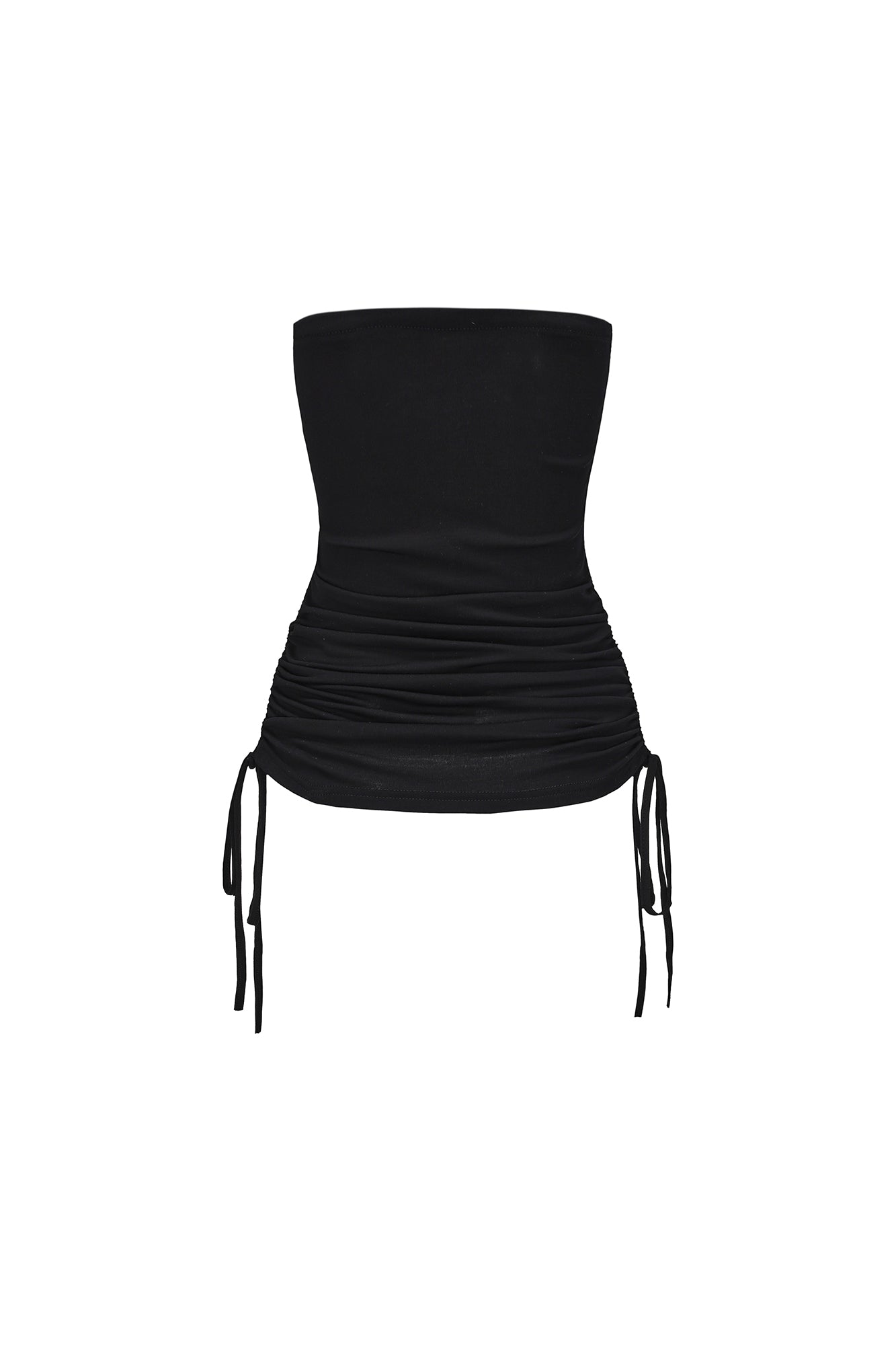 FAYCHUI Pearl-Studded Cross Ruched Tube Top
