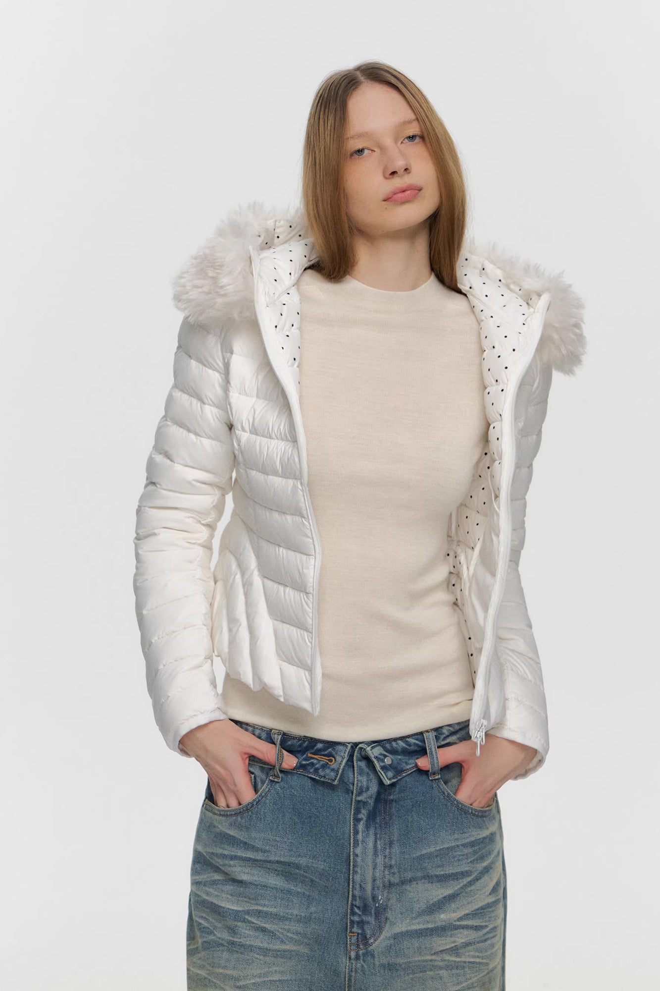 10AMSOTIIIIIIRED Detachable Faux-Fur Quilted Down Jacket