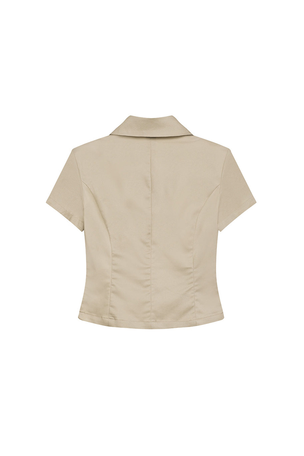 COSTUSTOOT Double-Breasted Cropped Half Shirt