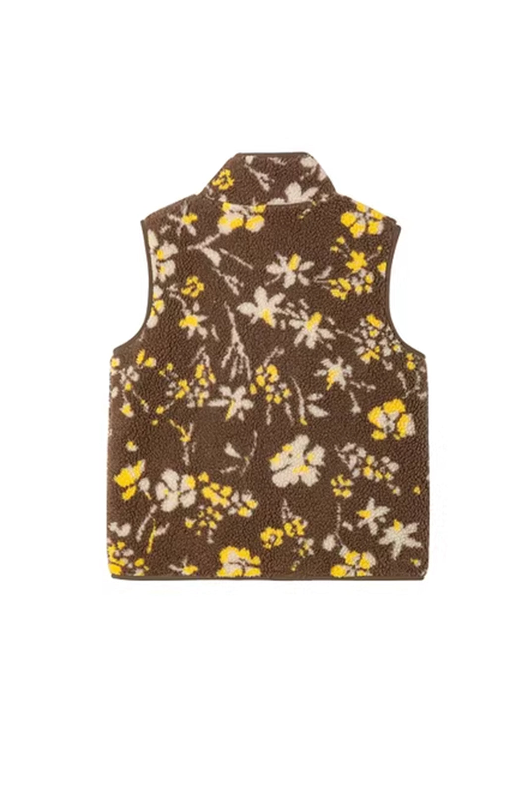 SOFITTE Retro Floral Faux-Shearling Mockneck Vest