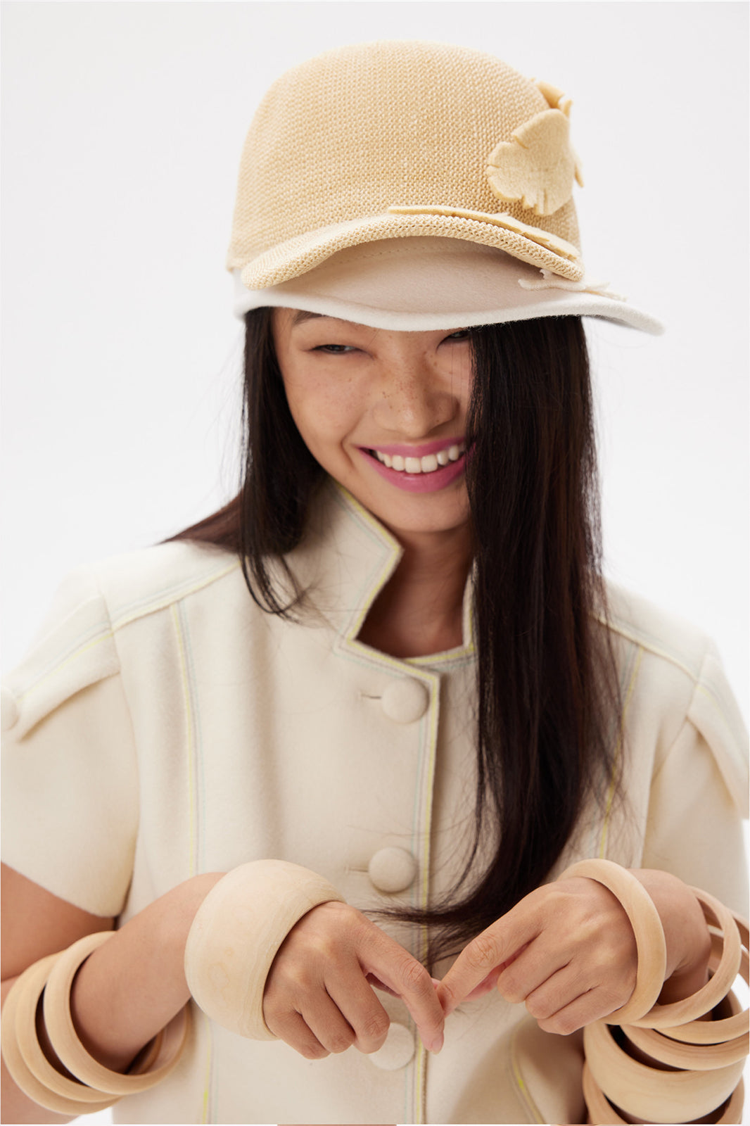 9266 STUDIO Retro Feather Embellished Cap