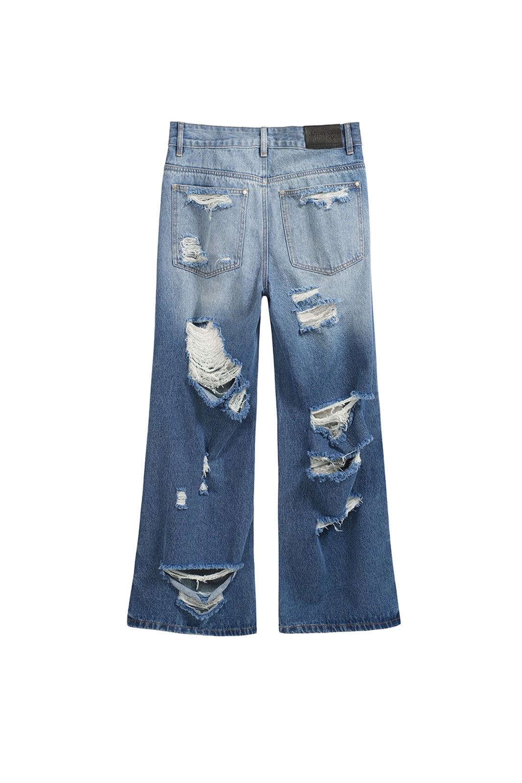 FULLTIDE Distressed Washed Wide-Leg Jeans