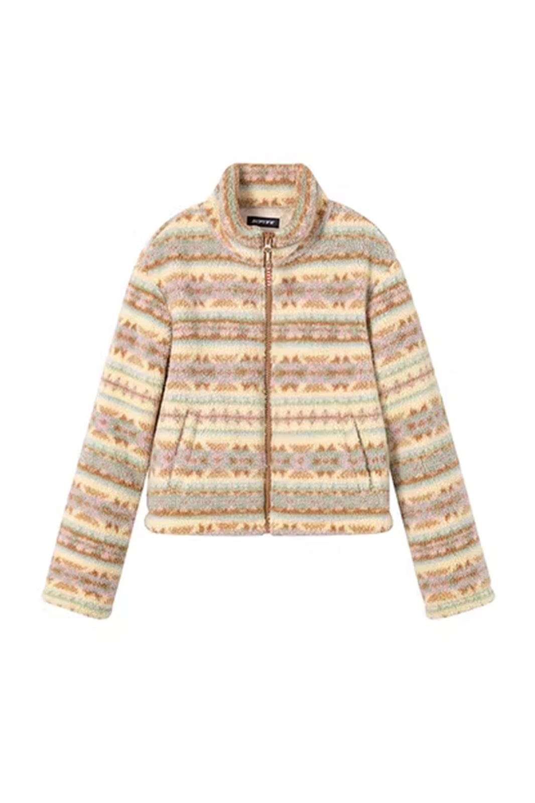 SOFITTE Stripes Fair Isle Faux-Shearling Jacket