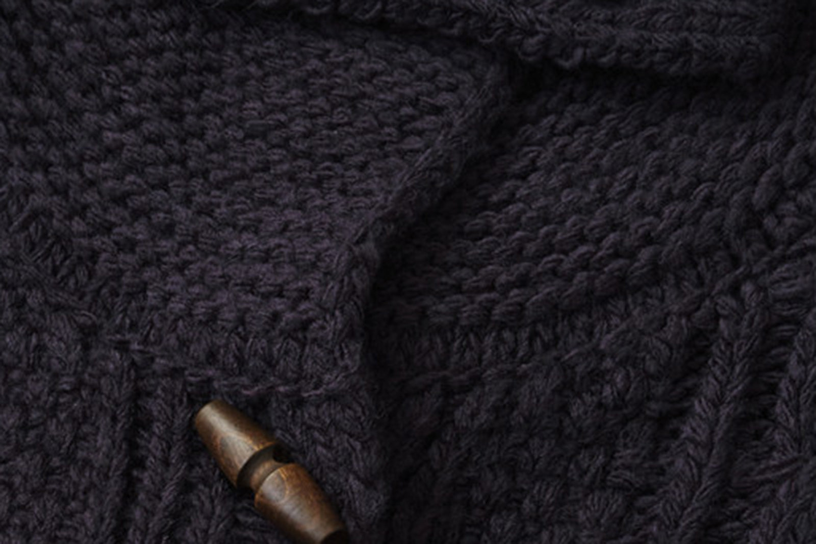 LIVINGTOWN Toggle Wool-Blend Tab Collar Cardigan