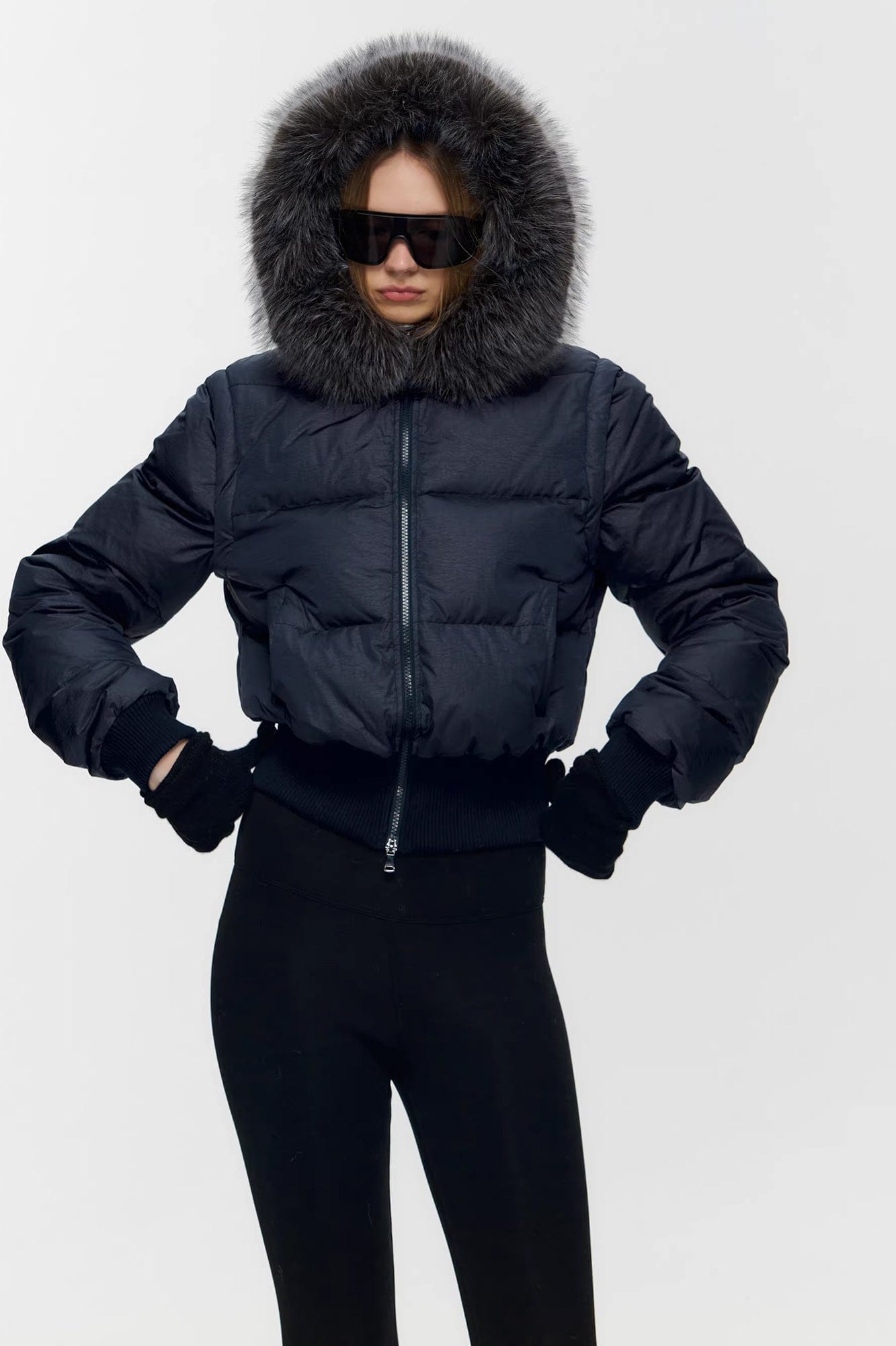 10AMSOTIIIIIIRED Detachable Sleeves Down Puffer Jacket