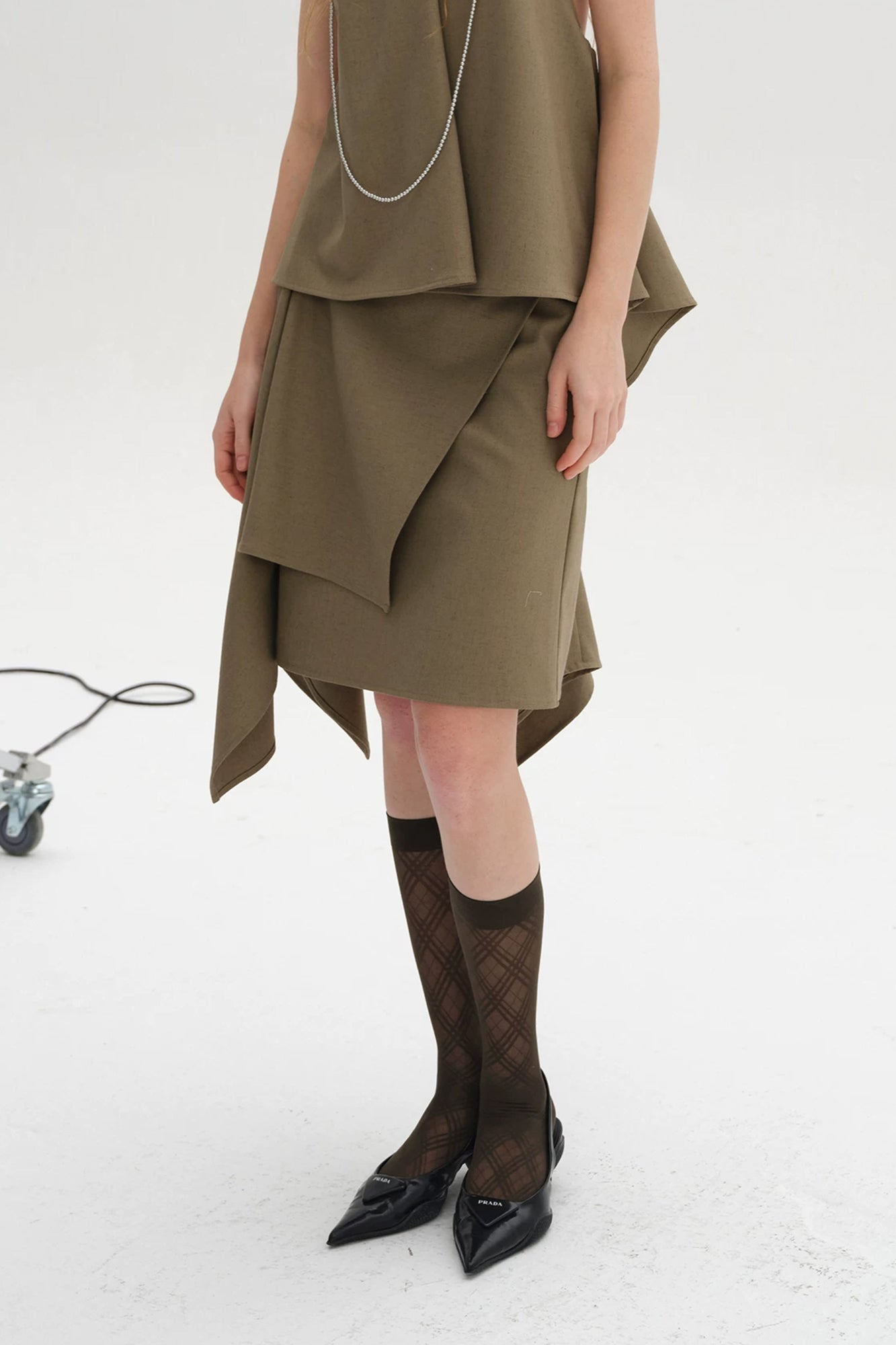 LAYERS Asymmetrical Wrap Layered Skirt