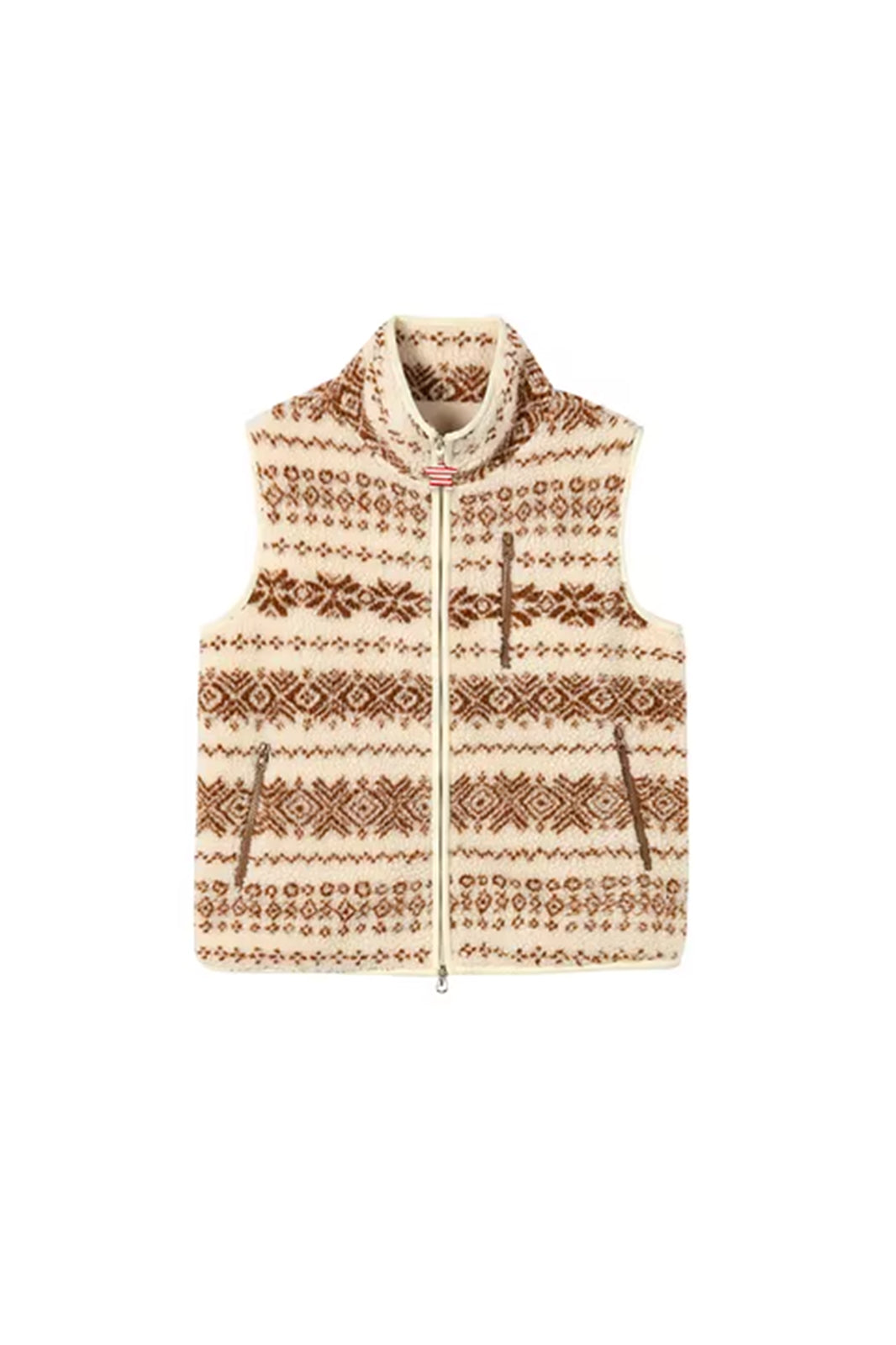 SOFITTE Fair Isle Faux-Shearling Mockneck Vest