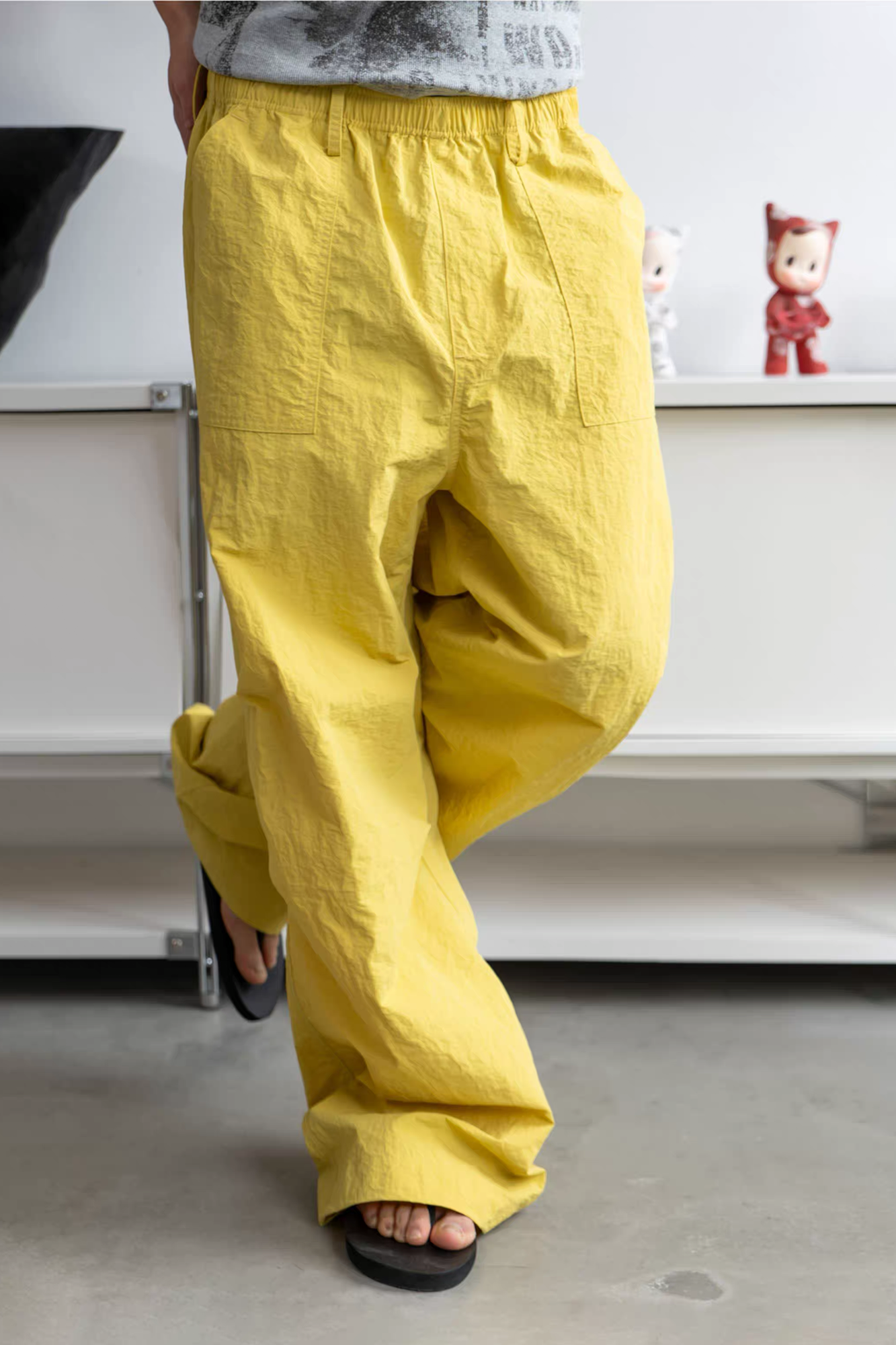 NIANJIUYIKOUER Nylon Paratrooper Straight-Leg Pants, premium urban and streetwear designers apparel on PROJECTISR.com, NIANJIUYIKOUER