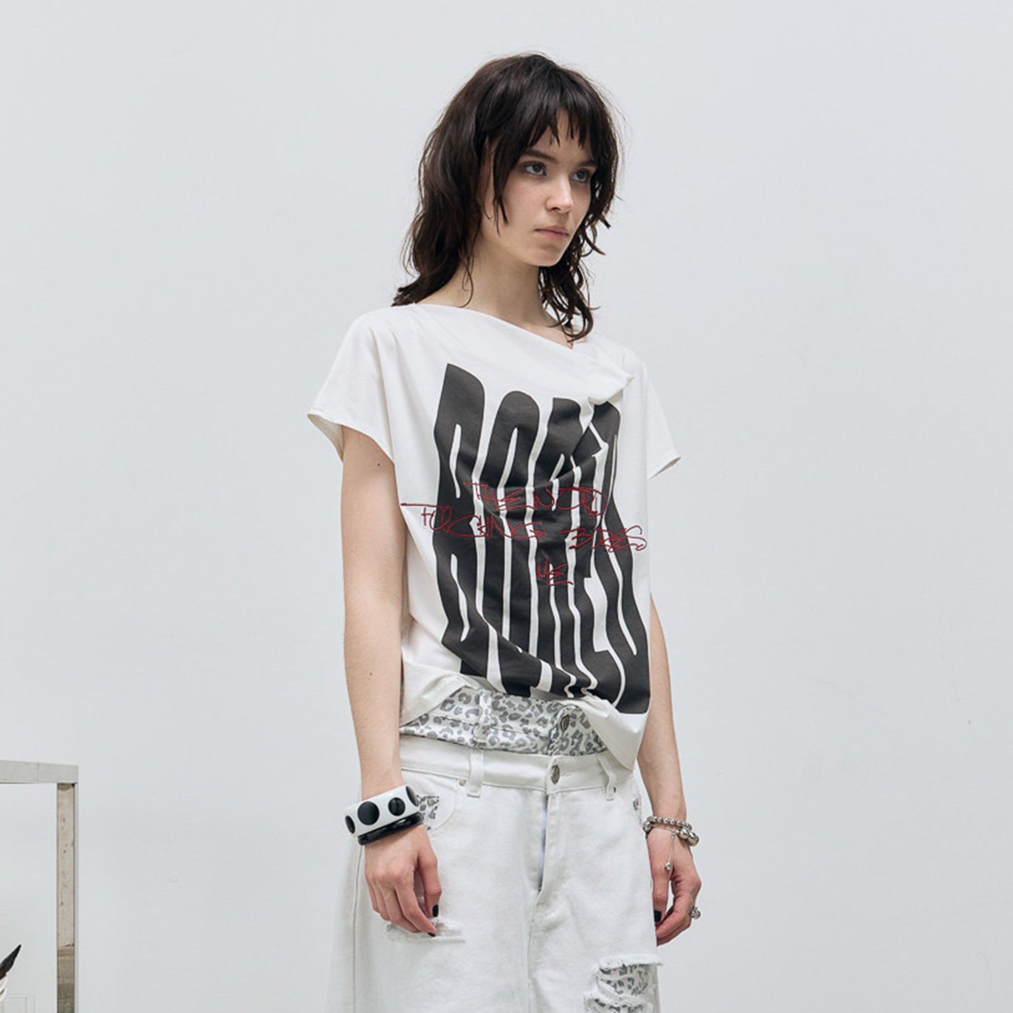 FULLTIDE BORED Graphic Asymmetrical T-Shirt
