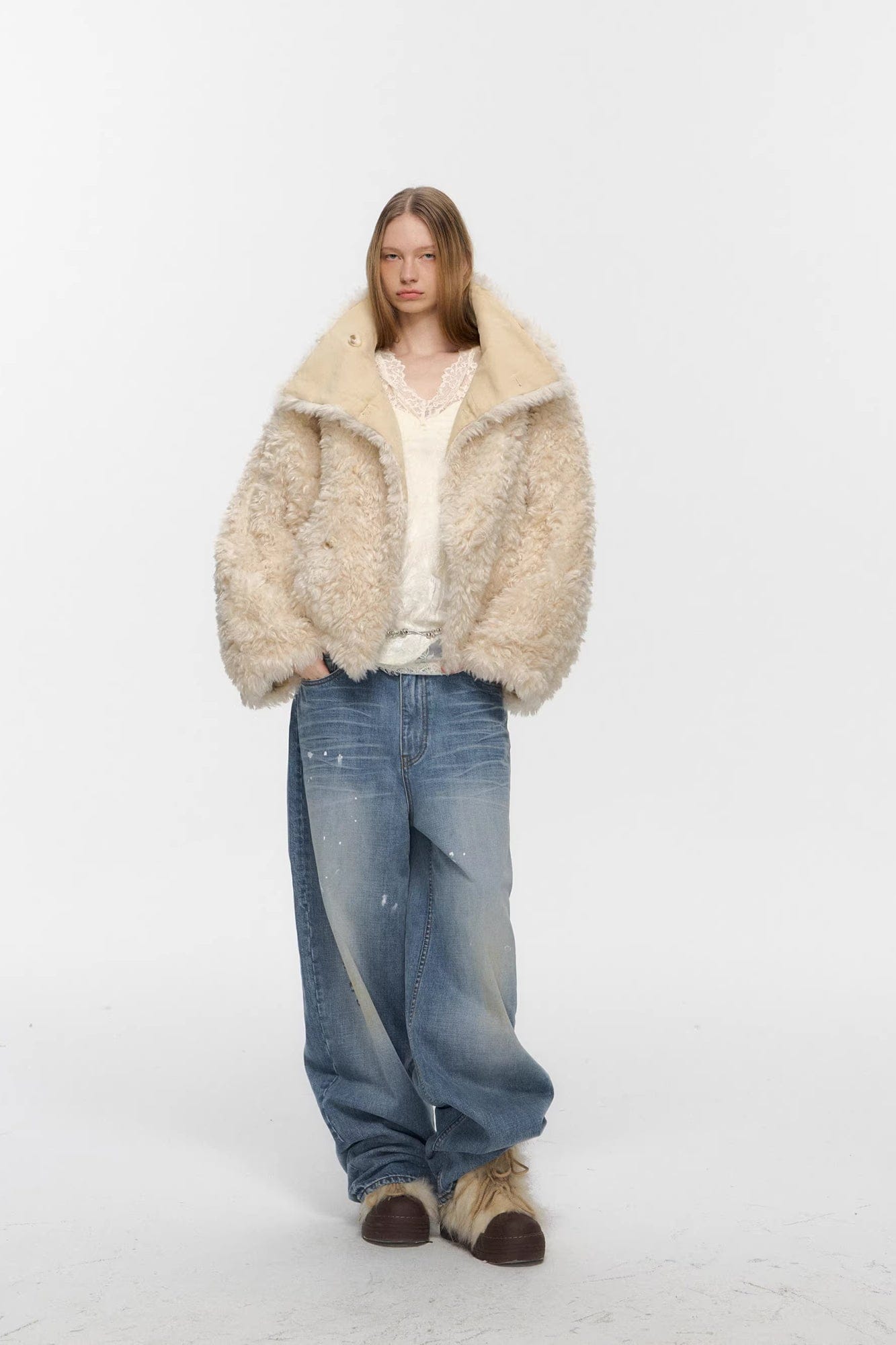 10AMSOTIIIIIIRED Reversible Faux-Leather & Faux-Fur Biker Jacket