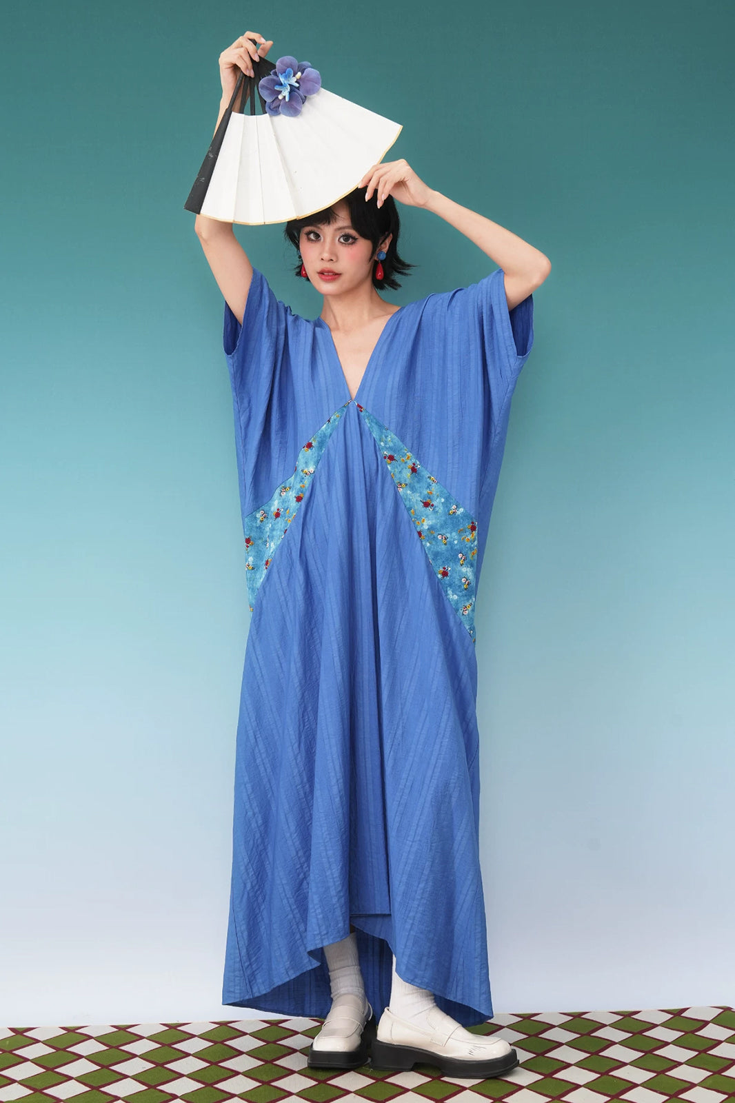 NOPMOB Spliced Floral Draped Maxi Dress