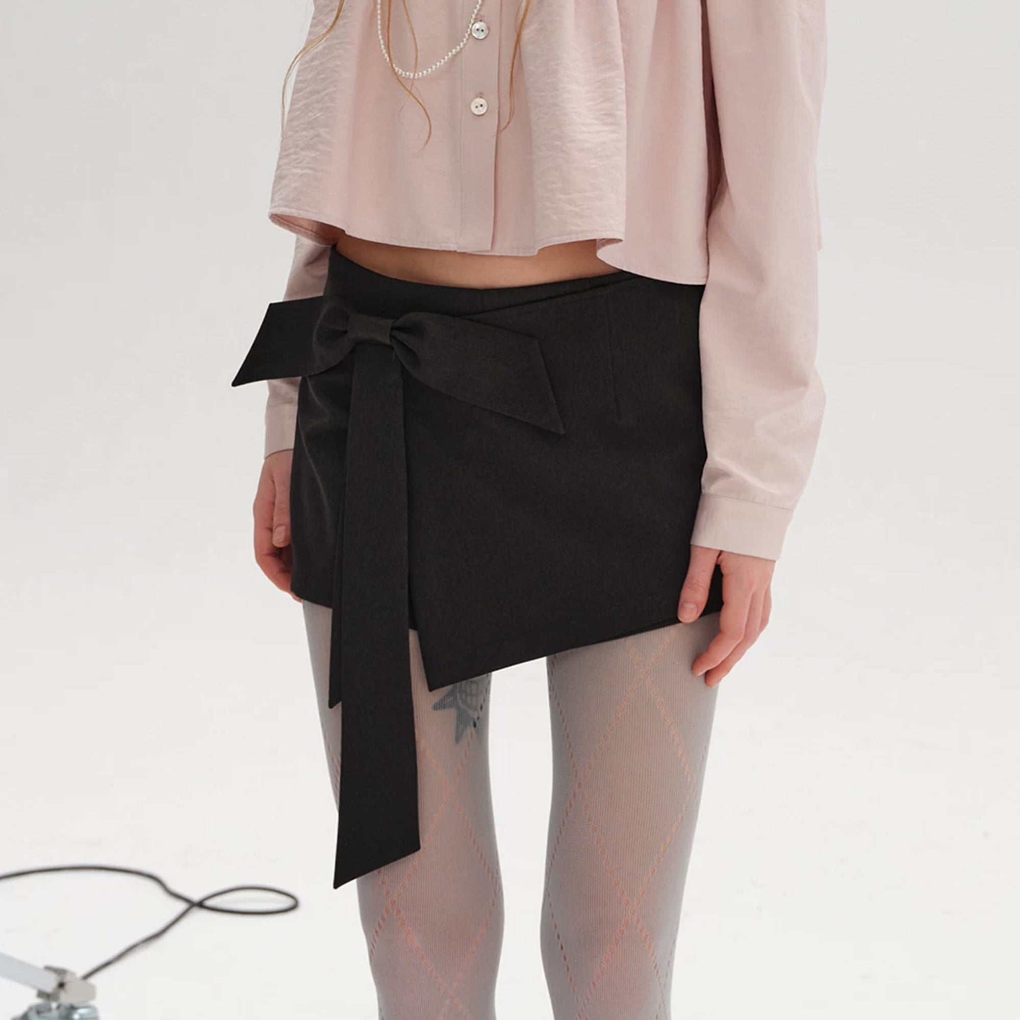 LAYERS Asymmetrical Bow Wrap Skort