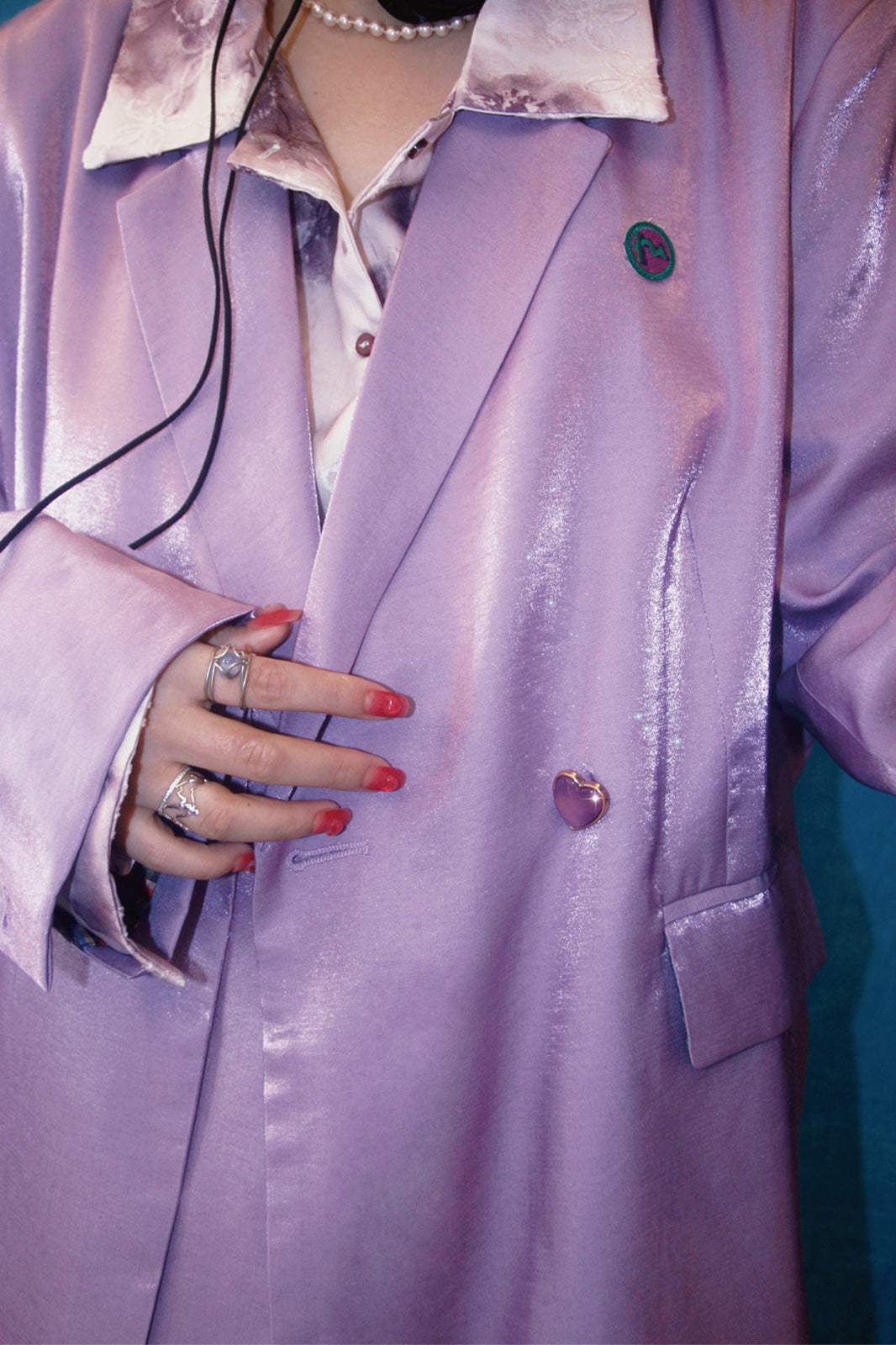 NOPMOB Retro Shimmery Oversized Blazer
