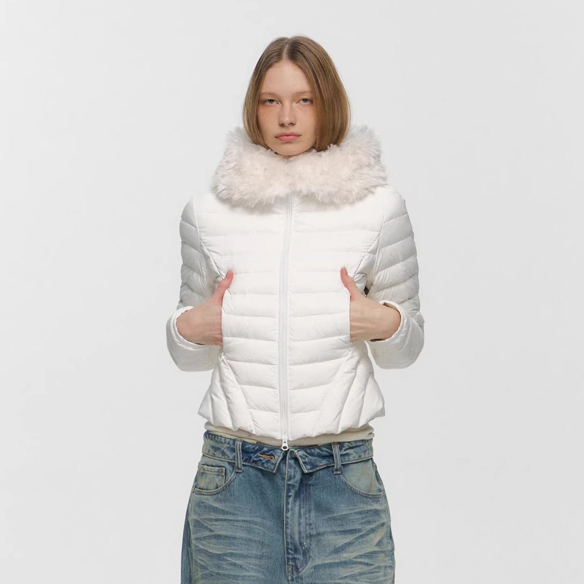 10AMSOTIIIIIIRED Detachable Faux-Fur Quilted Down Jacket