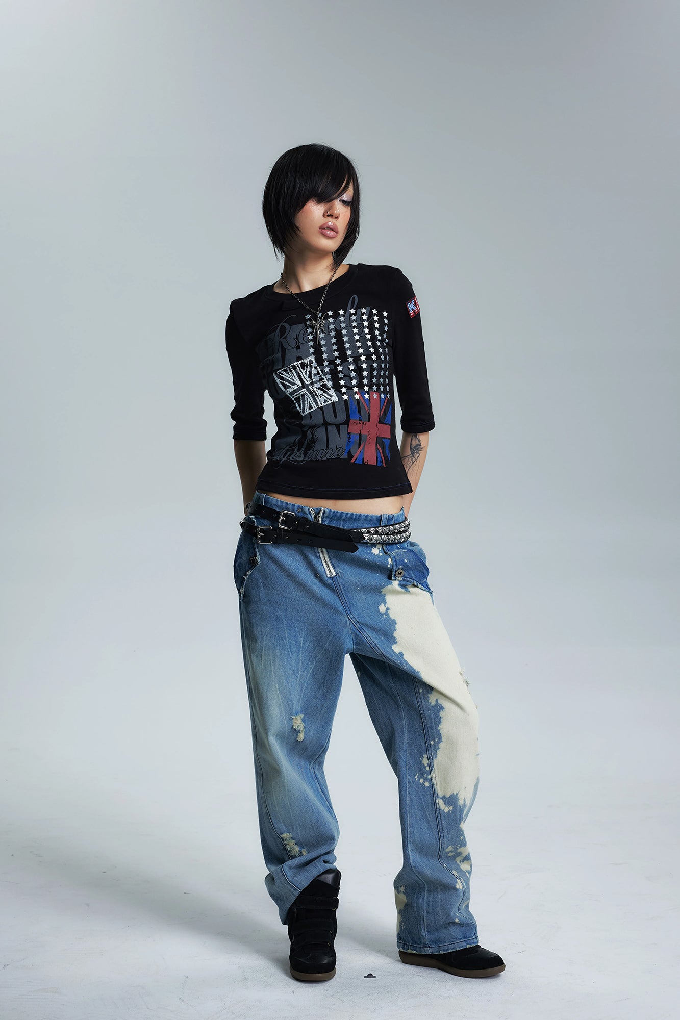 NONAME SPACE Union Jack Graphic Slim Tee
