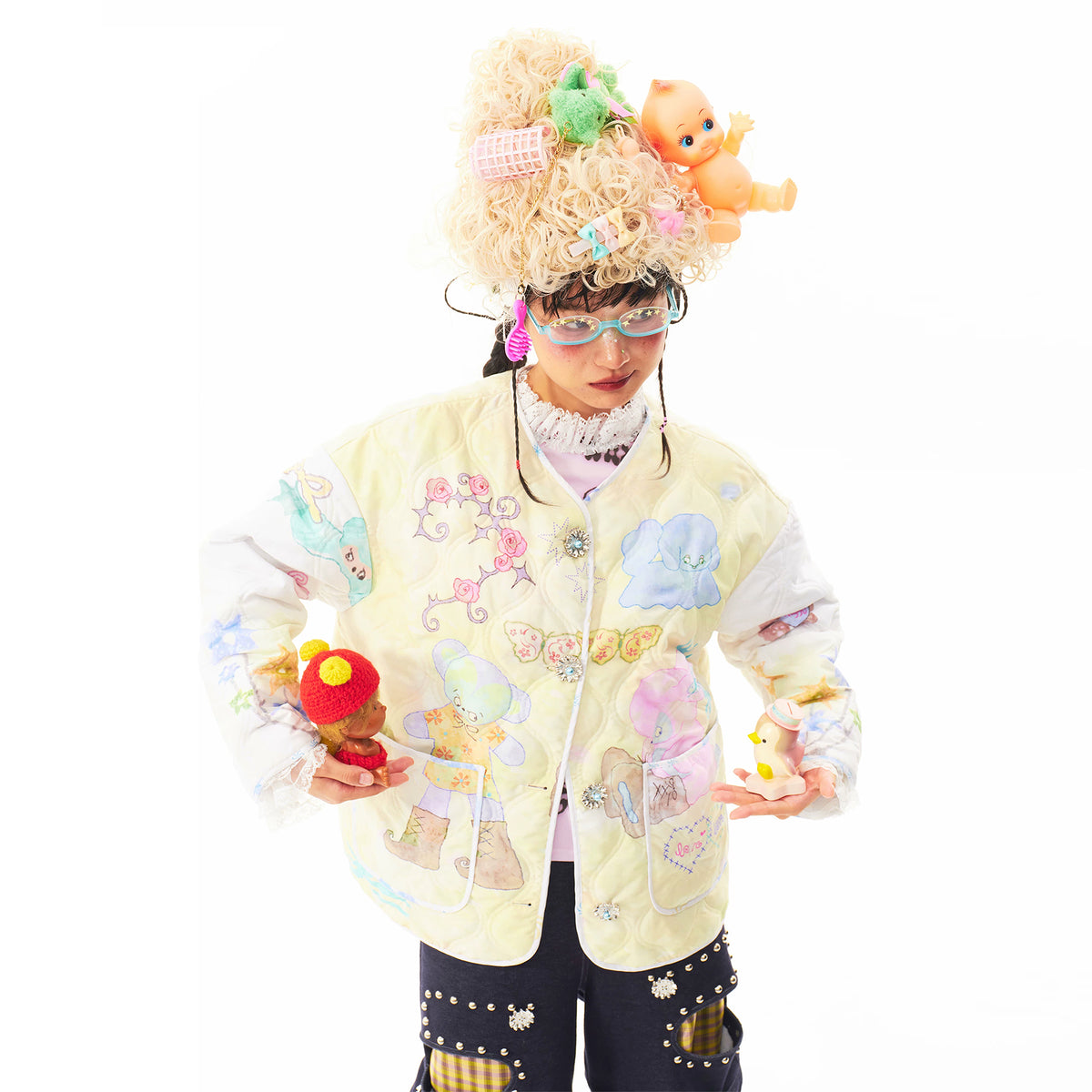 SILLYSIS Reversible Graphic Quilted Cotton-Padded Jacket