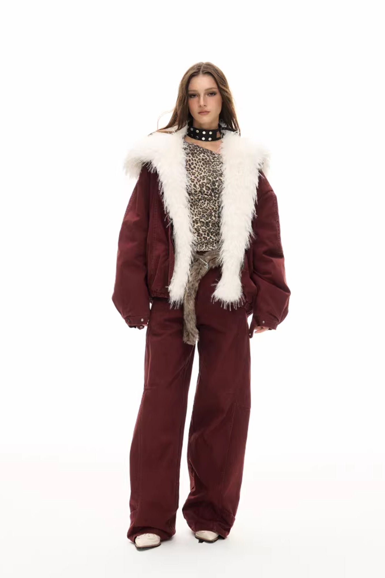 10AMSOTIIIIIIRED Detachable Faux-Fur Collar Puffer Jacket