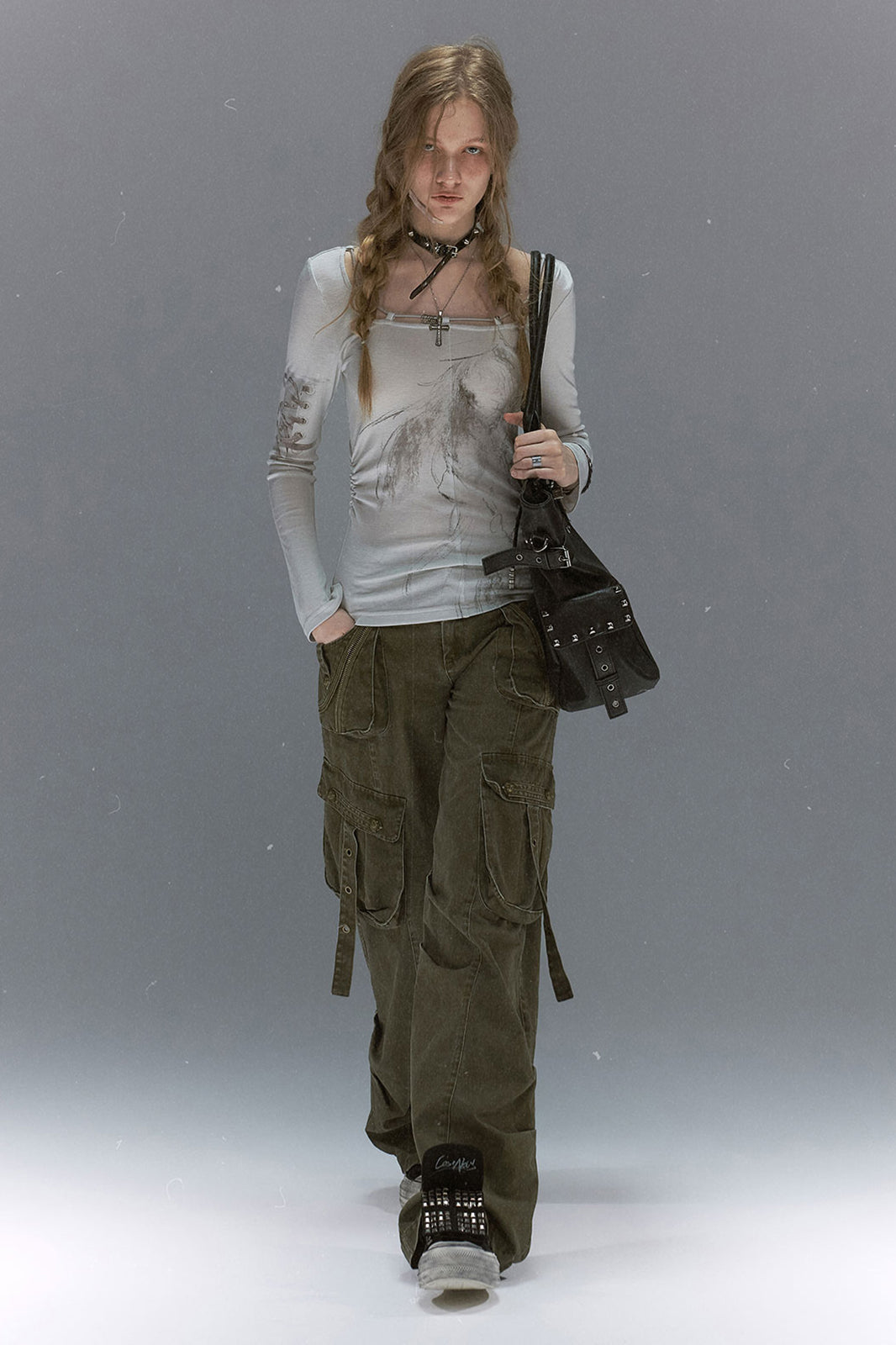 CESTNOUS Retro Washed Multi-Pocket Straight-Leg Cargo Pants