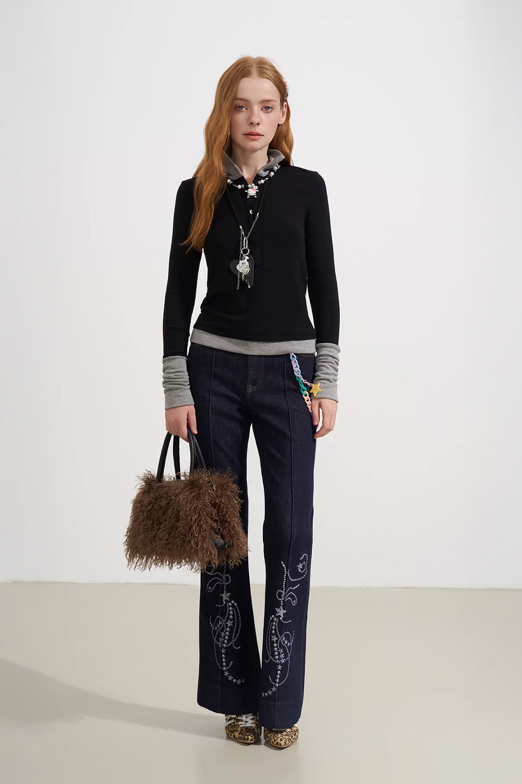 SOFITTE Collared Faux Layered Long-Sleeve Tee