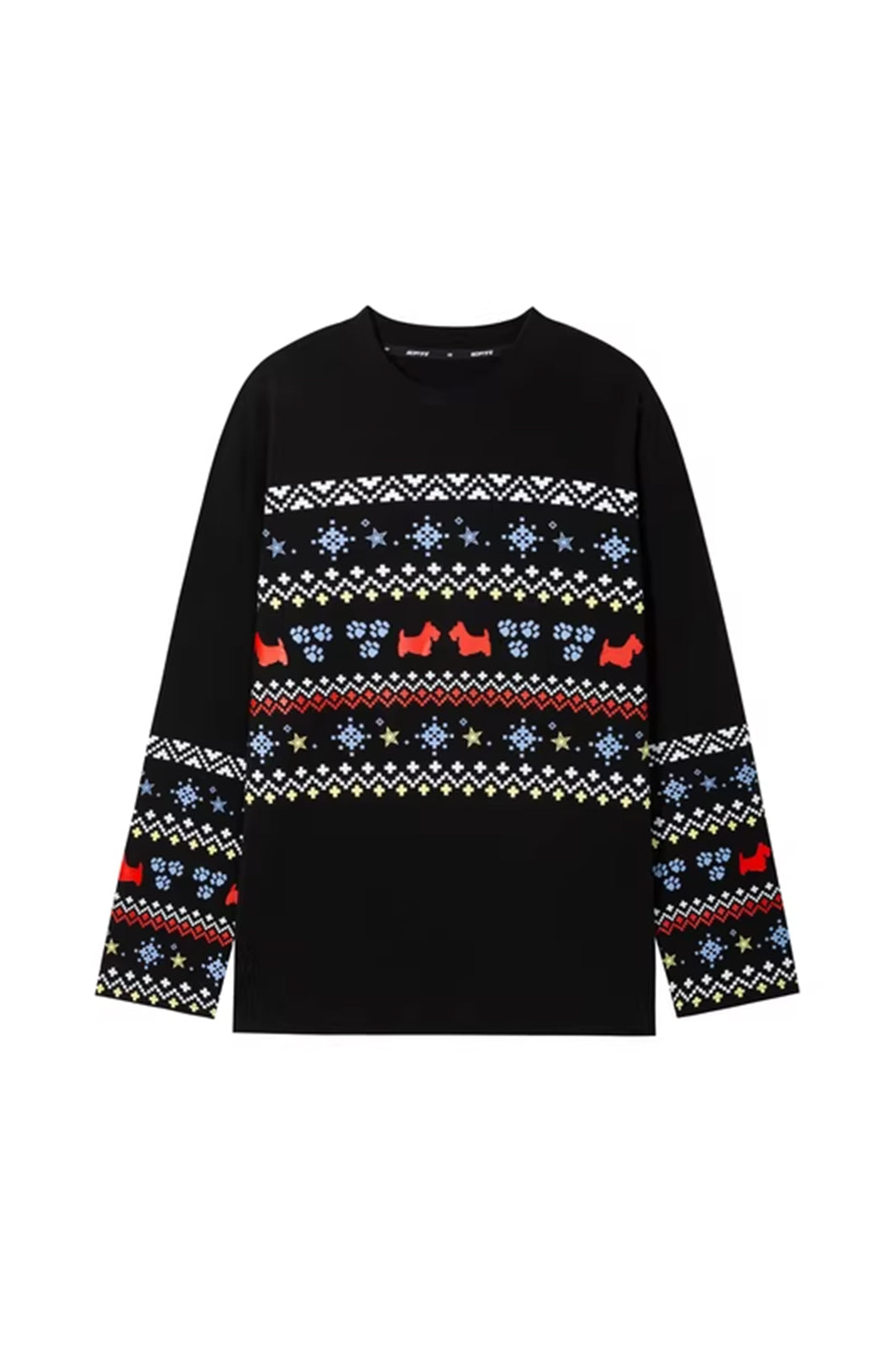 SOFITTE Fleece-Lined Fair Isle Long-Sleeve Tee