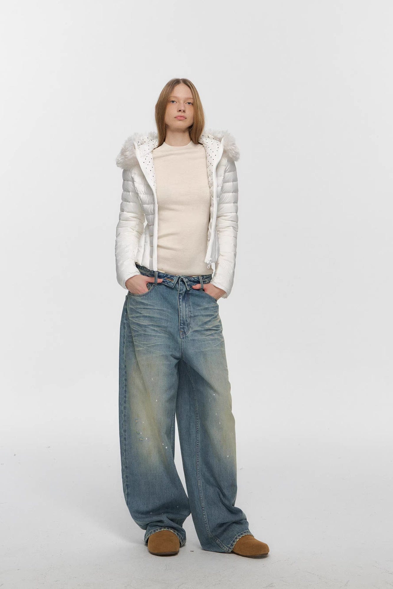 10AMSOTIIIIIIRED Detachable Faux-Fur Quilted Down Jacket