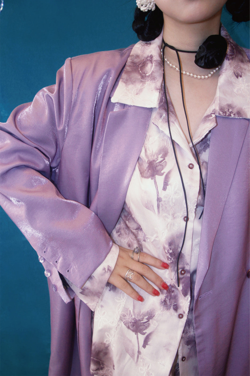 NOPMOB Retro Shimmery Oversized Blazer