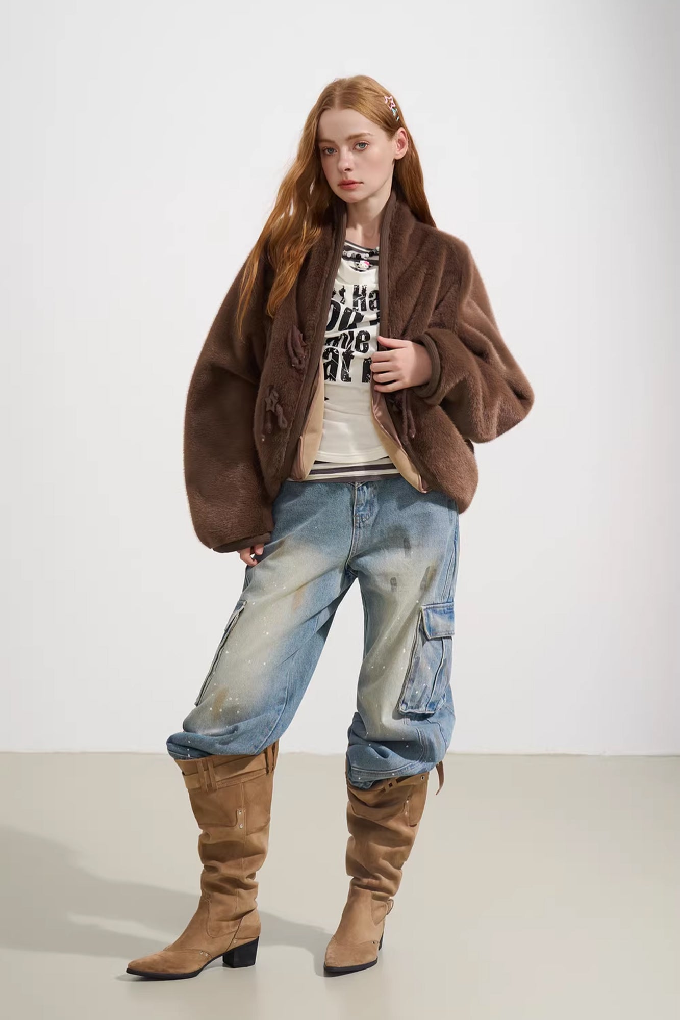 SOFITTE Toggle Faux-Fur Drop-Shoulder Oversized Jacket