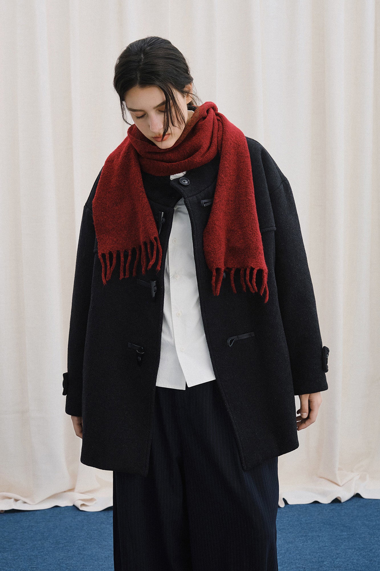 LIVINGTOWN Essential Wool-Blend Fringe Scarf