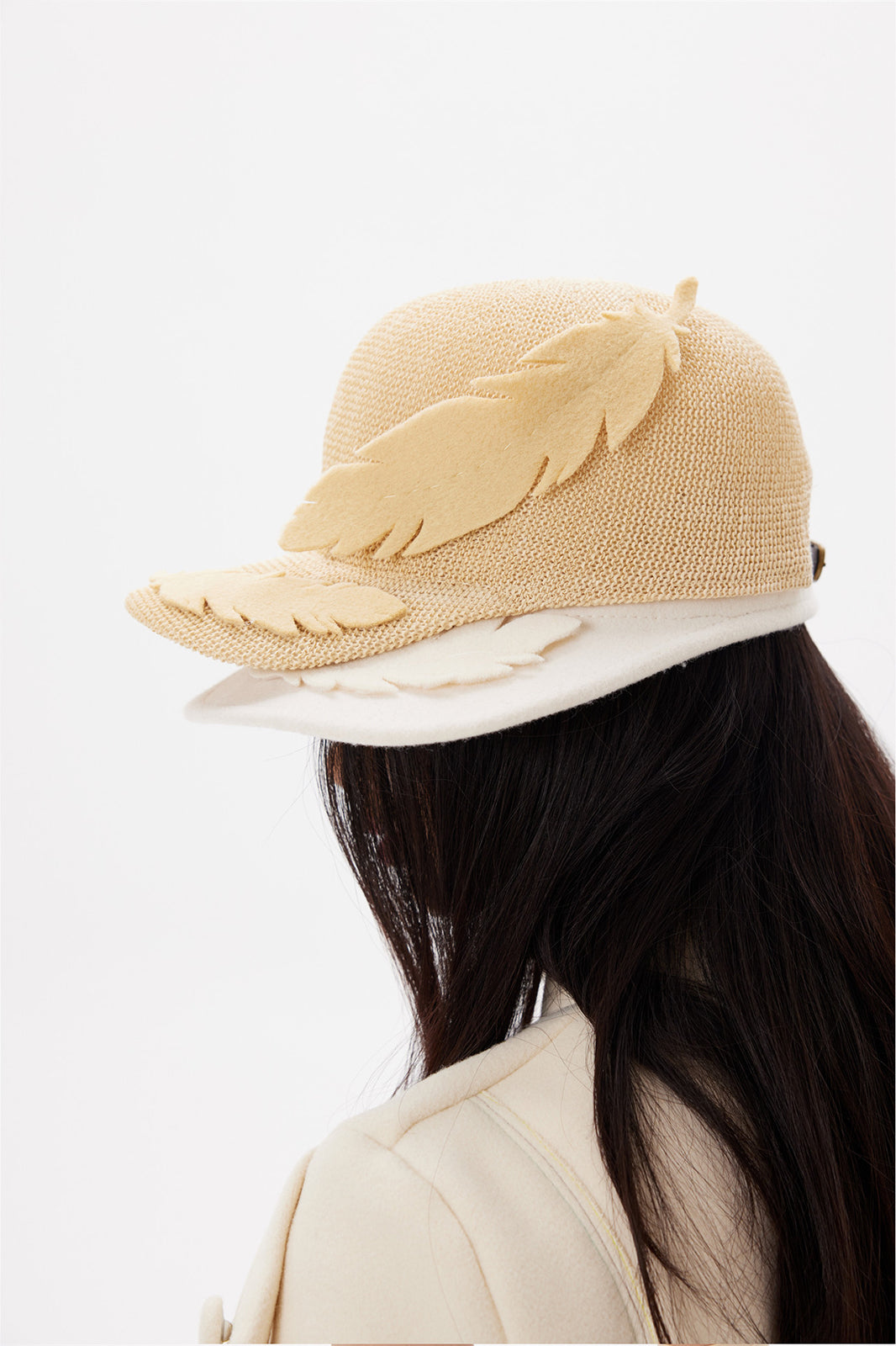 9266 STUDIO Retro Feather Embellished Cap