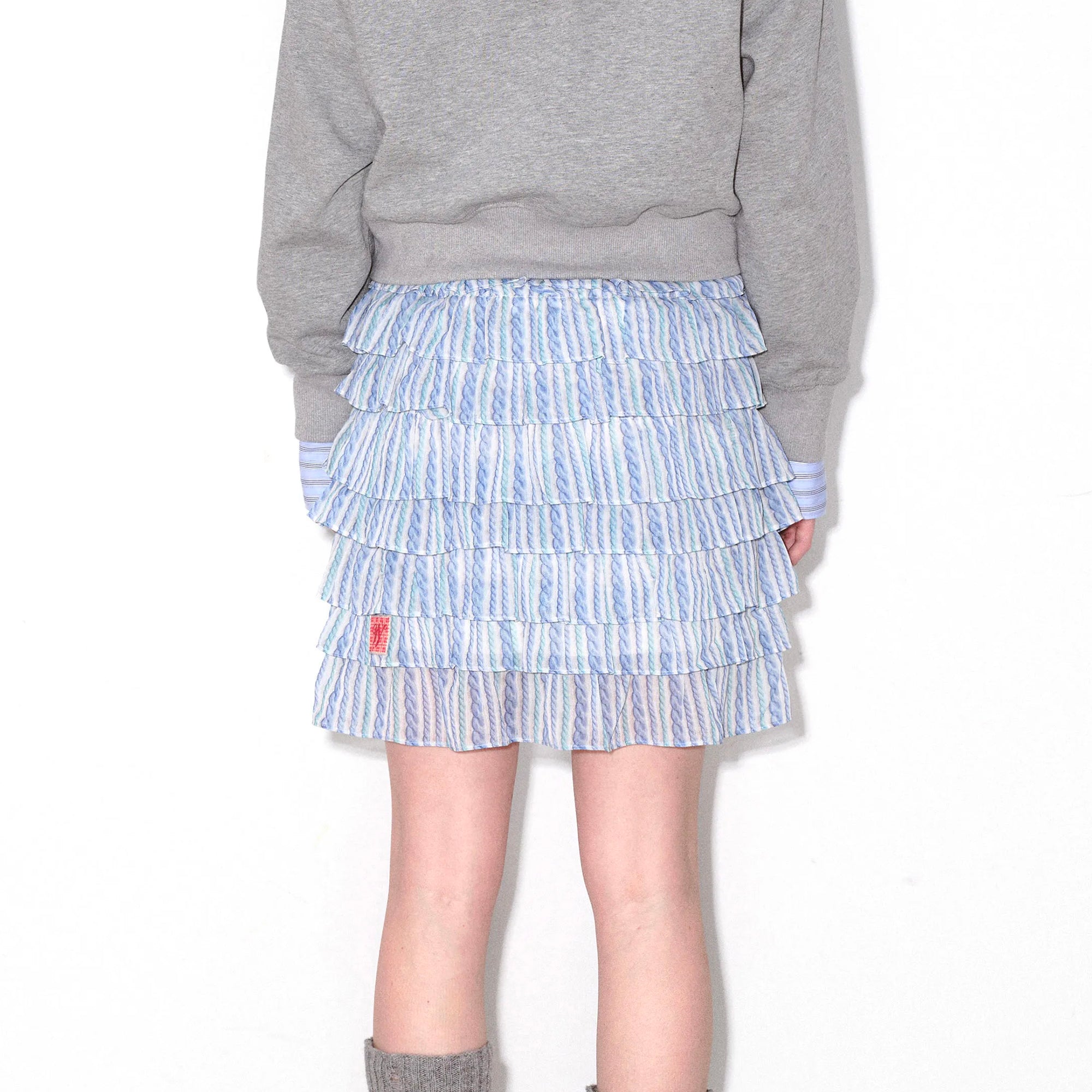 WII WIL Cable Graphic Tiered Ruffle Skirt
